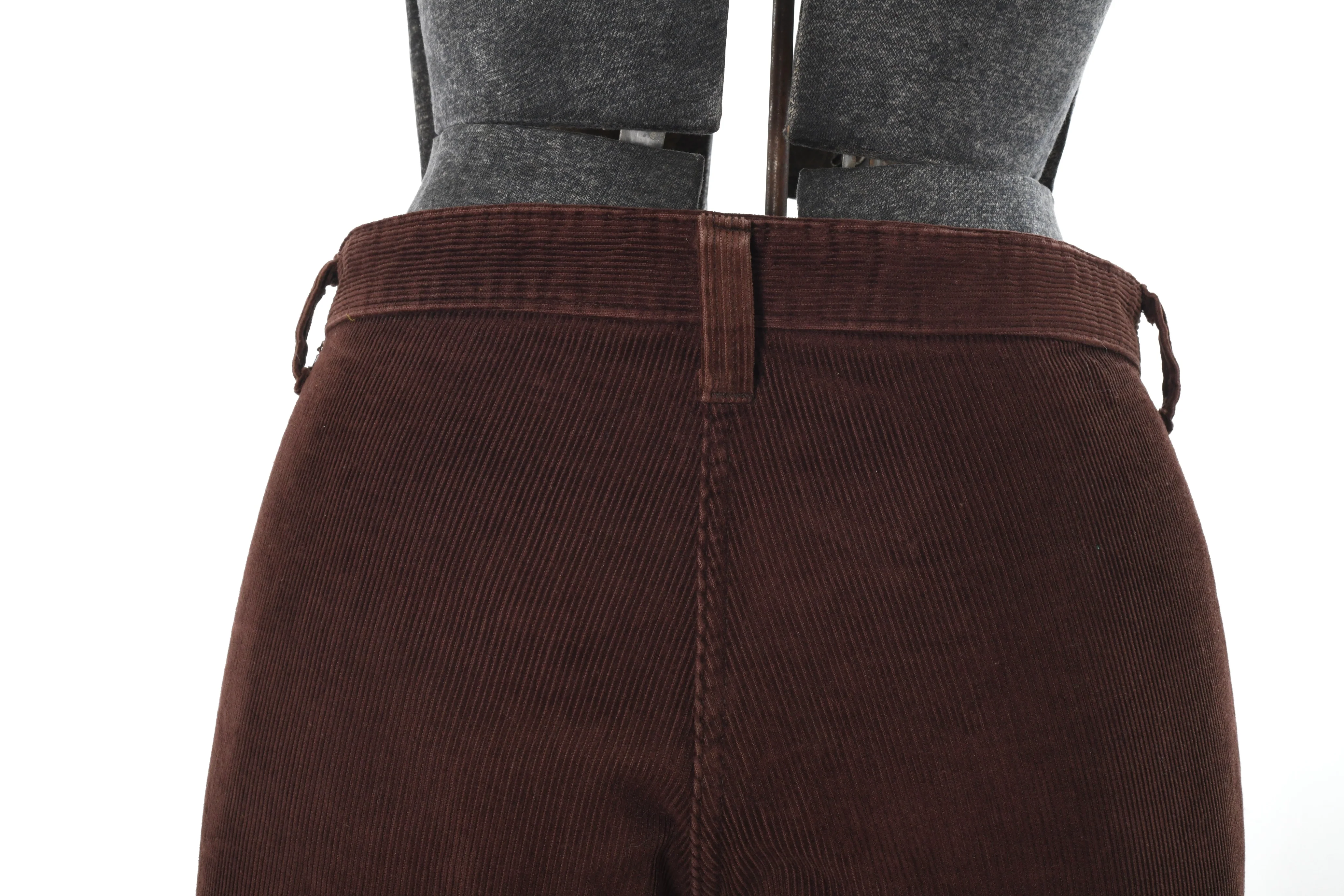 70s Brown Wide Flare Leg Corduroy Long Pants - Image 8