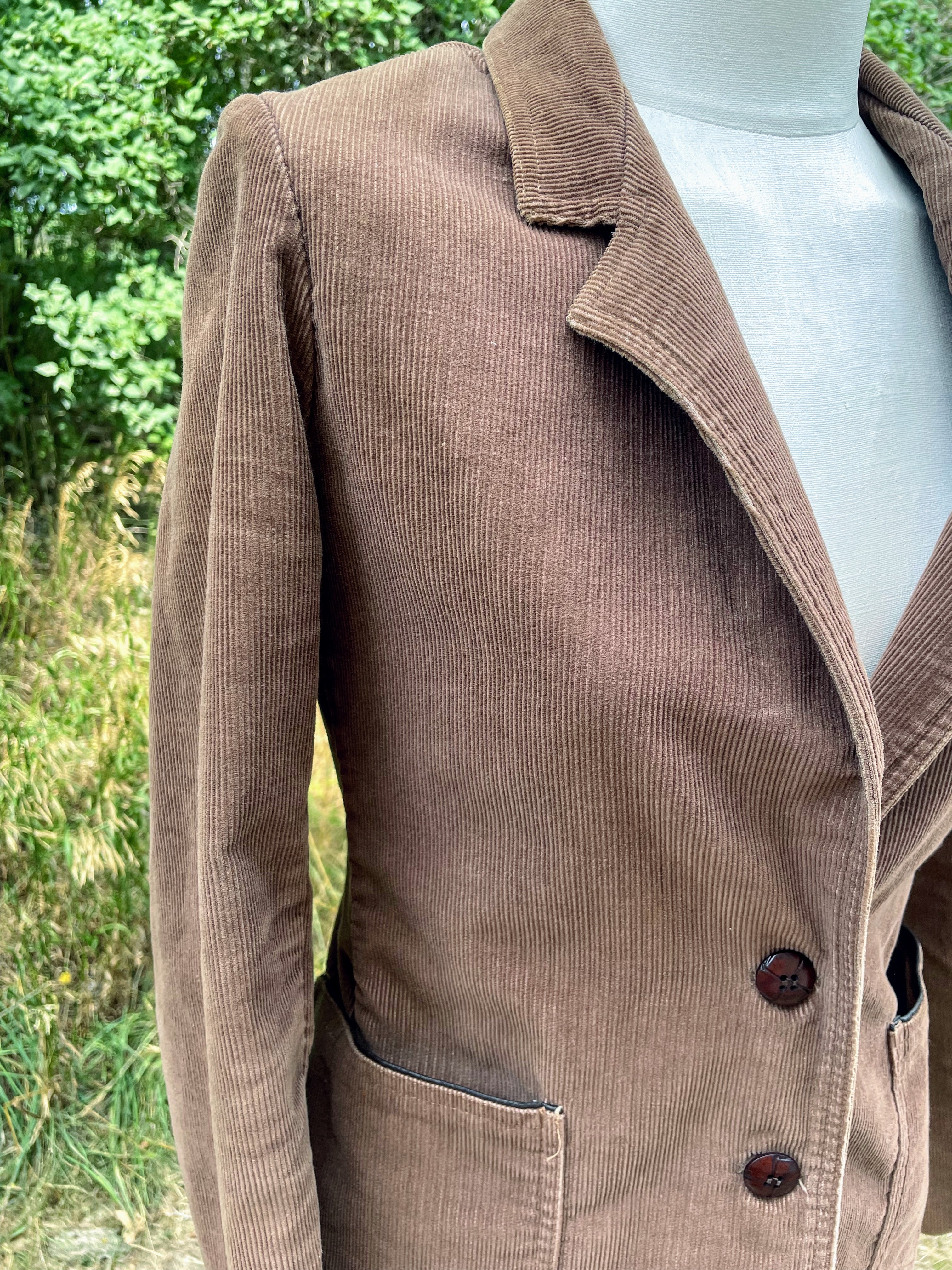 70s Brown Womens Corduroy Blazer Jacket Boho Hippy By Tom Boy of California - Image 4