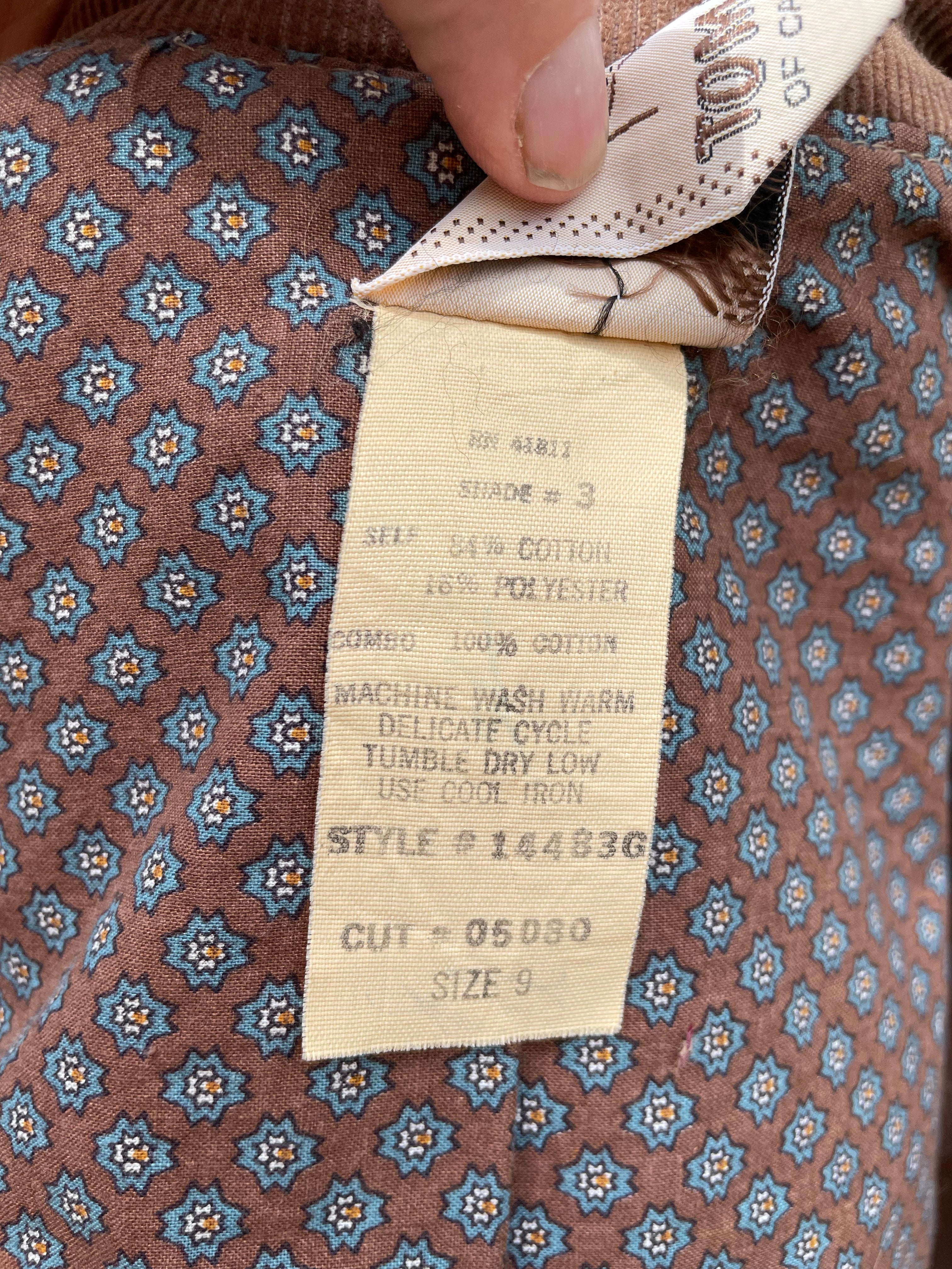 70s Brown Womens Corduroy Blazer Jacket Boho Hippy By Tom Boy of California - Image 8