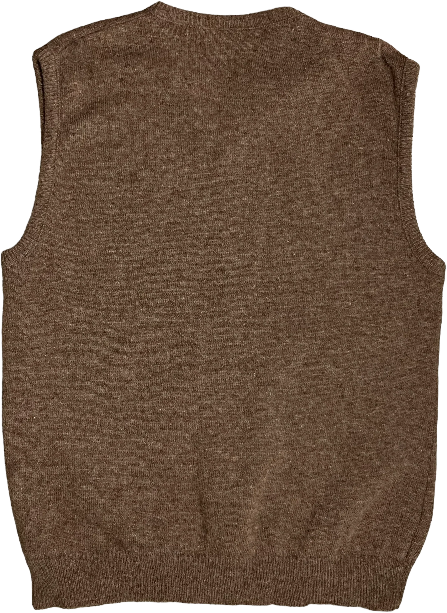 70s Brown Wool Knit Casual Career Style Sweater Vest By Campus - Image 2