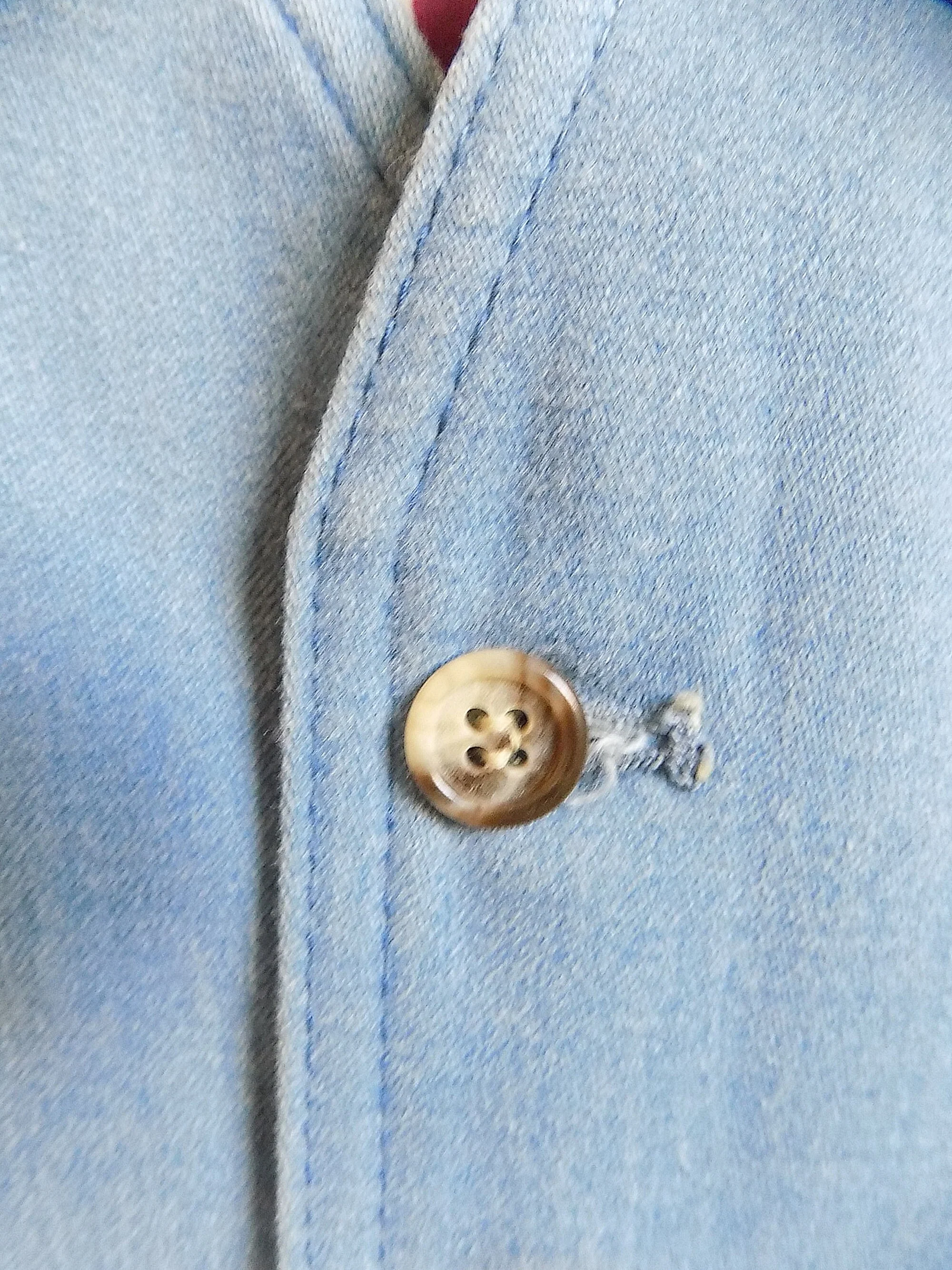 70s Brushed Denim Separate Lees by Lee Vest with Wooden Looking Plastic Buttons and Decorative Pocket Details by Lee - Image 5