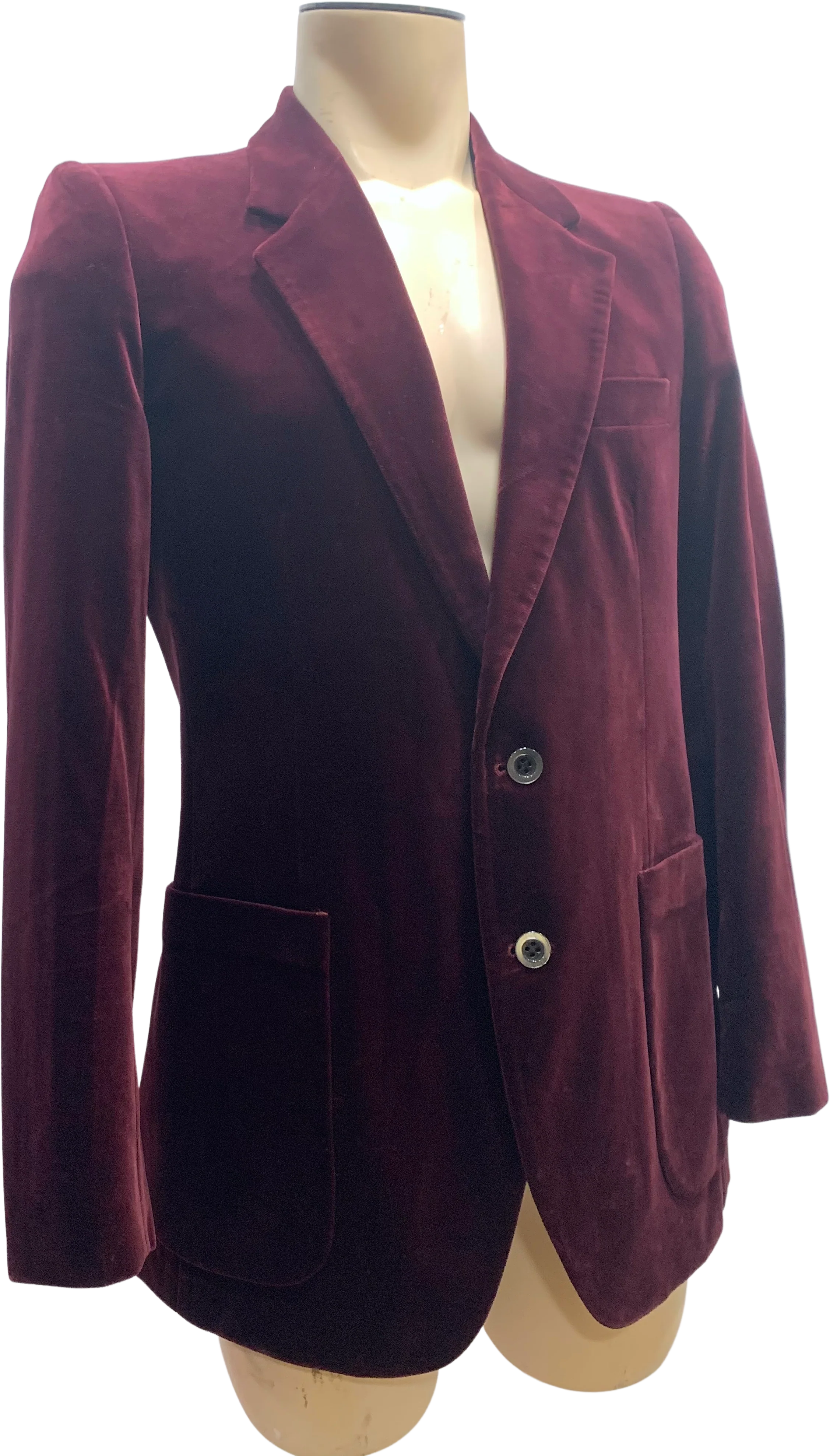 70s Burgundy Velvet Smoking Jacket Menswear Mod Blazer By Yves Saint Laurent