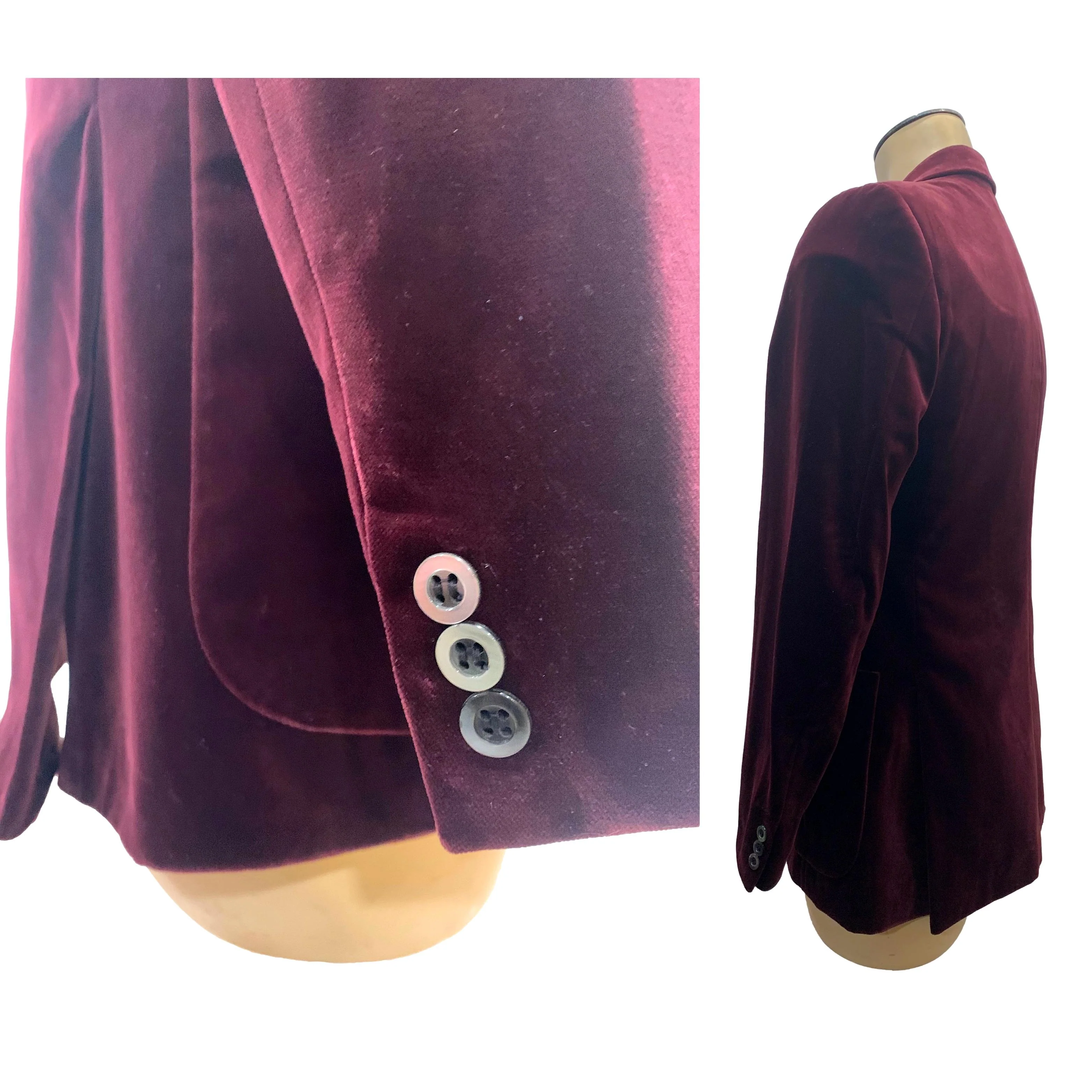 70s Burgundy Velvet Smoking Jacket Menswear Mod Blazer By Yves Saint Laurent - Image 10