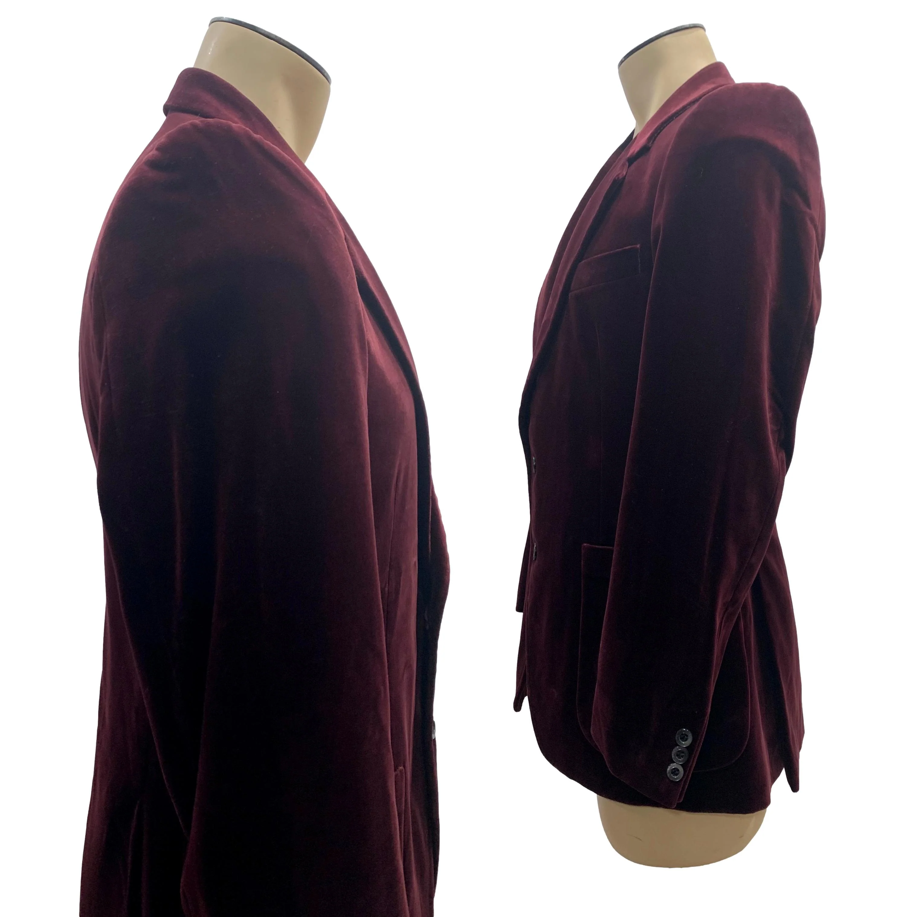 70s Burgundy Velvet Smoking Jacket Menswear Mod Blazer By Yves Saint Laurent - Image 11