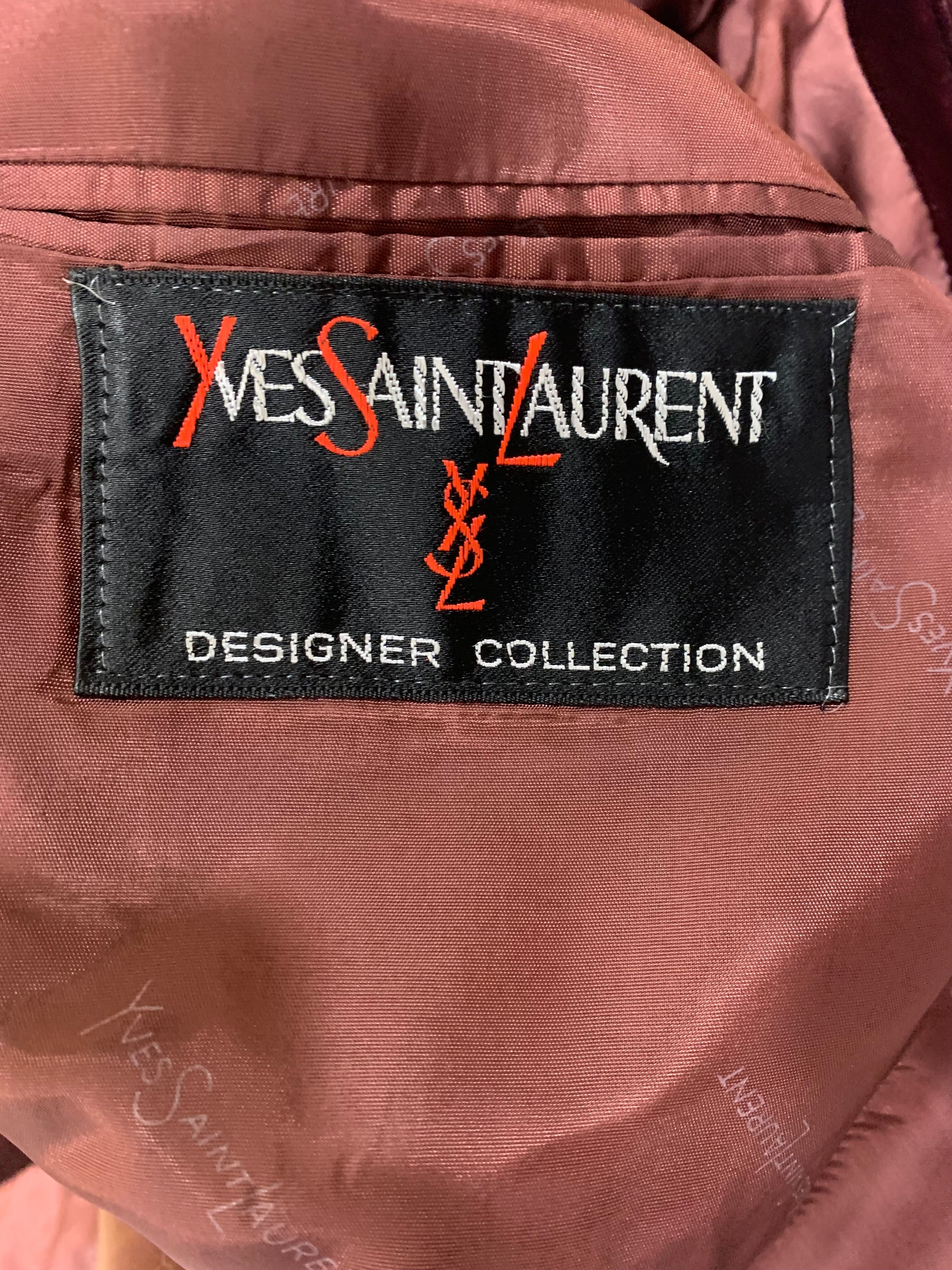 70s Burgundy Velvet Smoking Jacket Menswear Mod Blazer By Yves Saint Laurent - Image 13