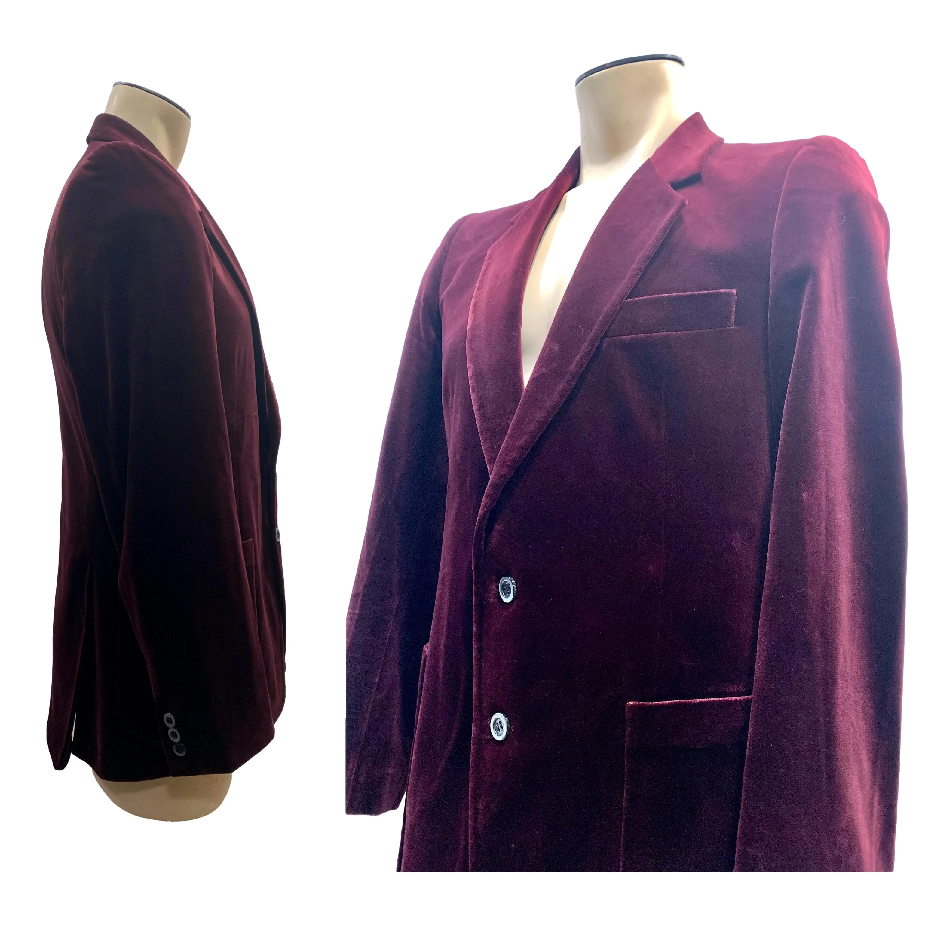 70s Burgundy Velvet Smoking Jacket Menswear Mod Blazer By Yves Saint Laurent - Image 6