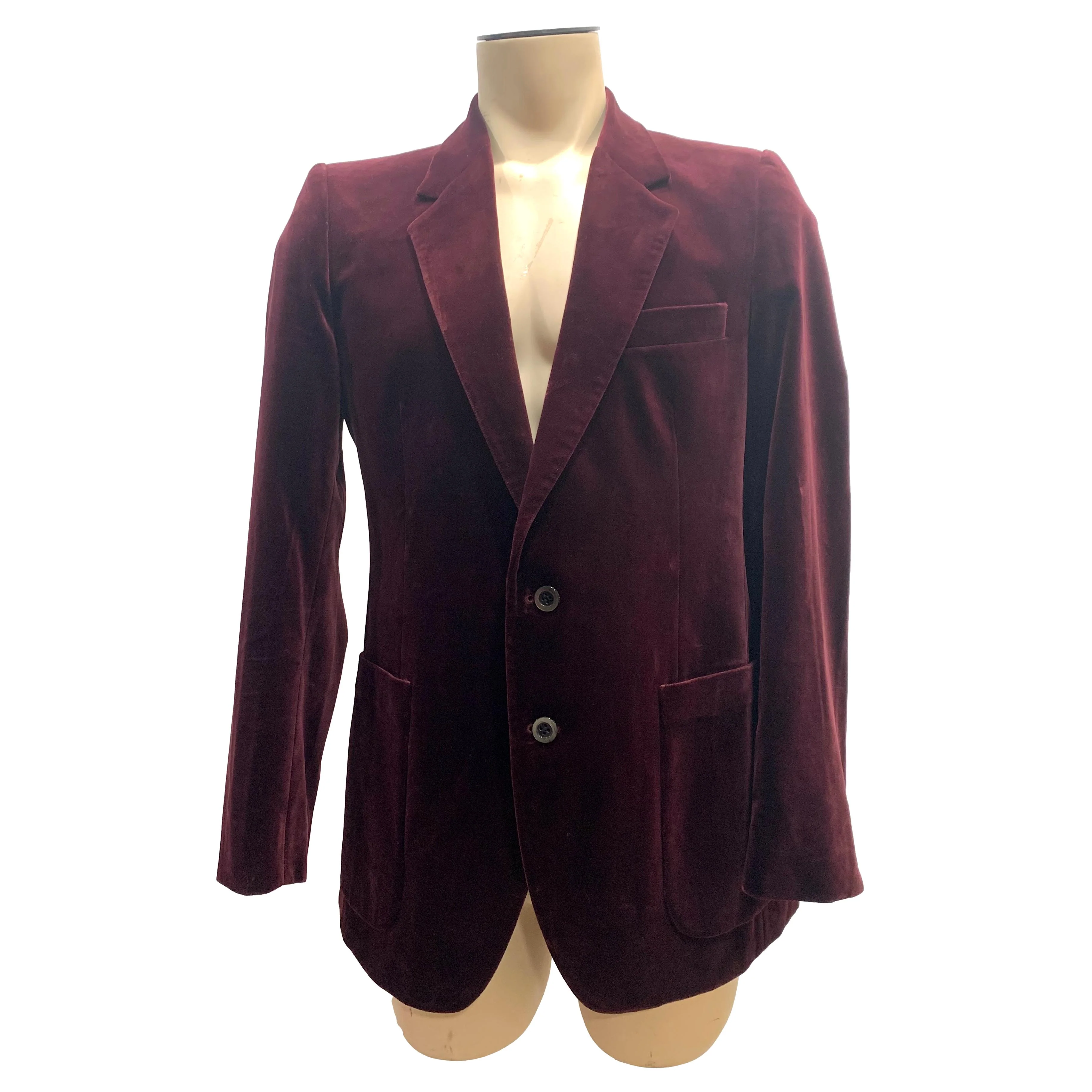 70s Burgundy Velvet Smoking Jacket Menswear Mod Blazer By Yves Saint Laurent - Image 7