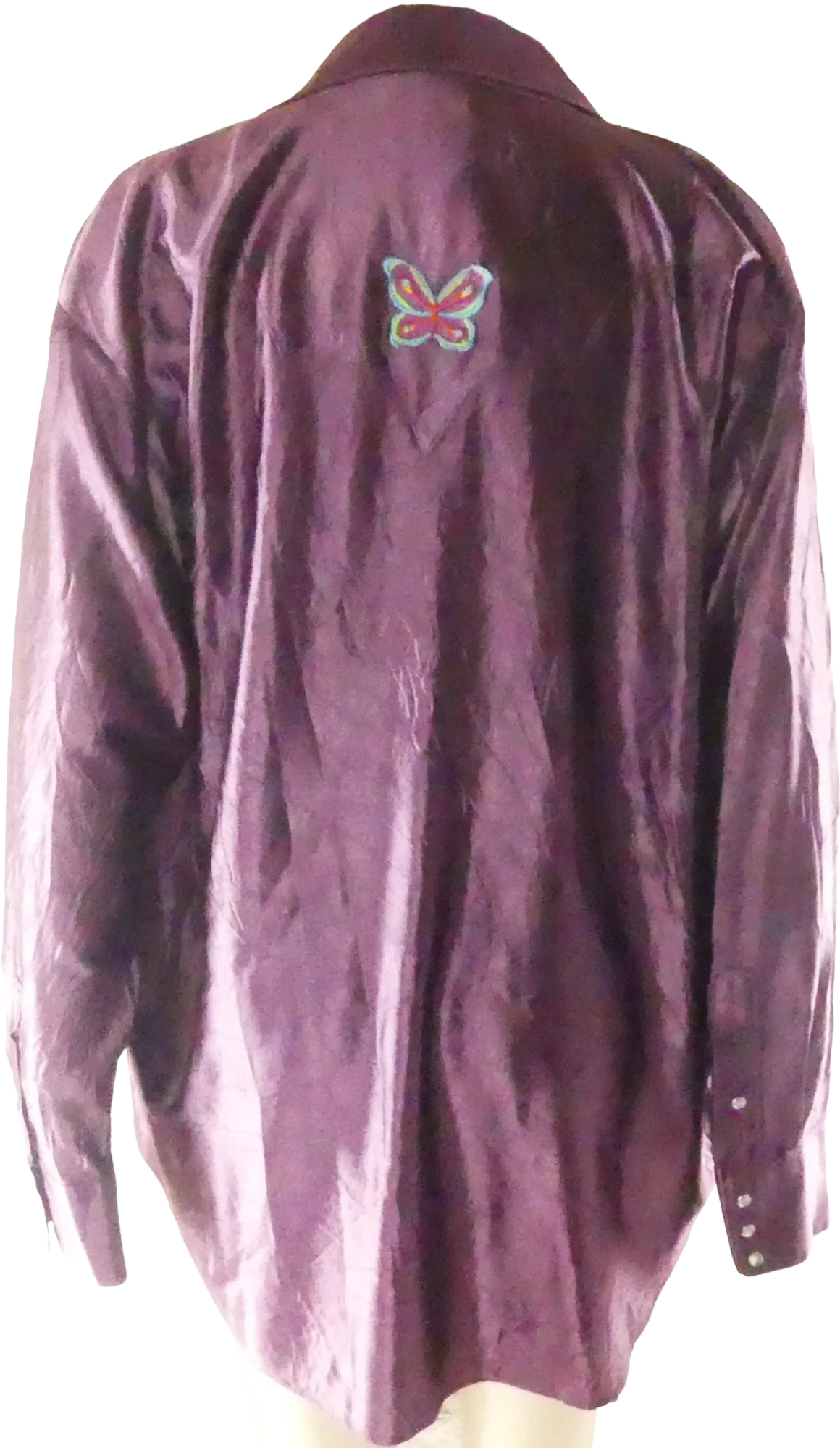 70s Button Up With Buttlerfly Embroidered Patches by  Rockmount - Image 2