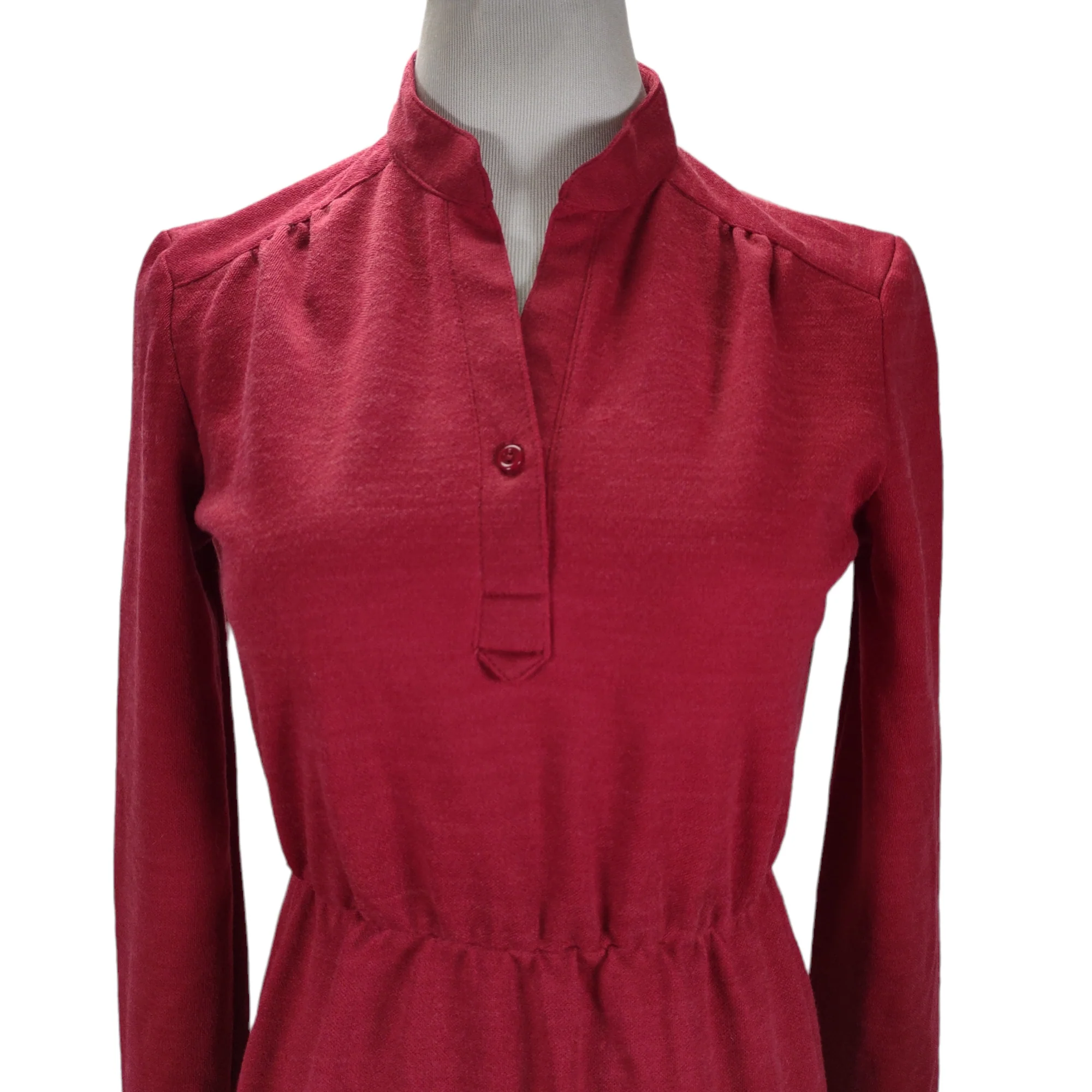 70s Casual V-neck Colorblock Midi Day Shirt Dress By Items California - Image 3