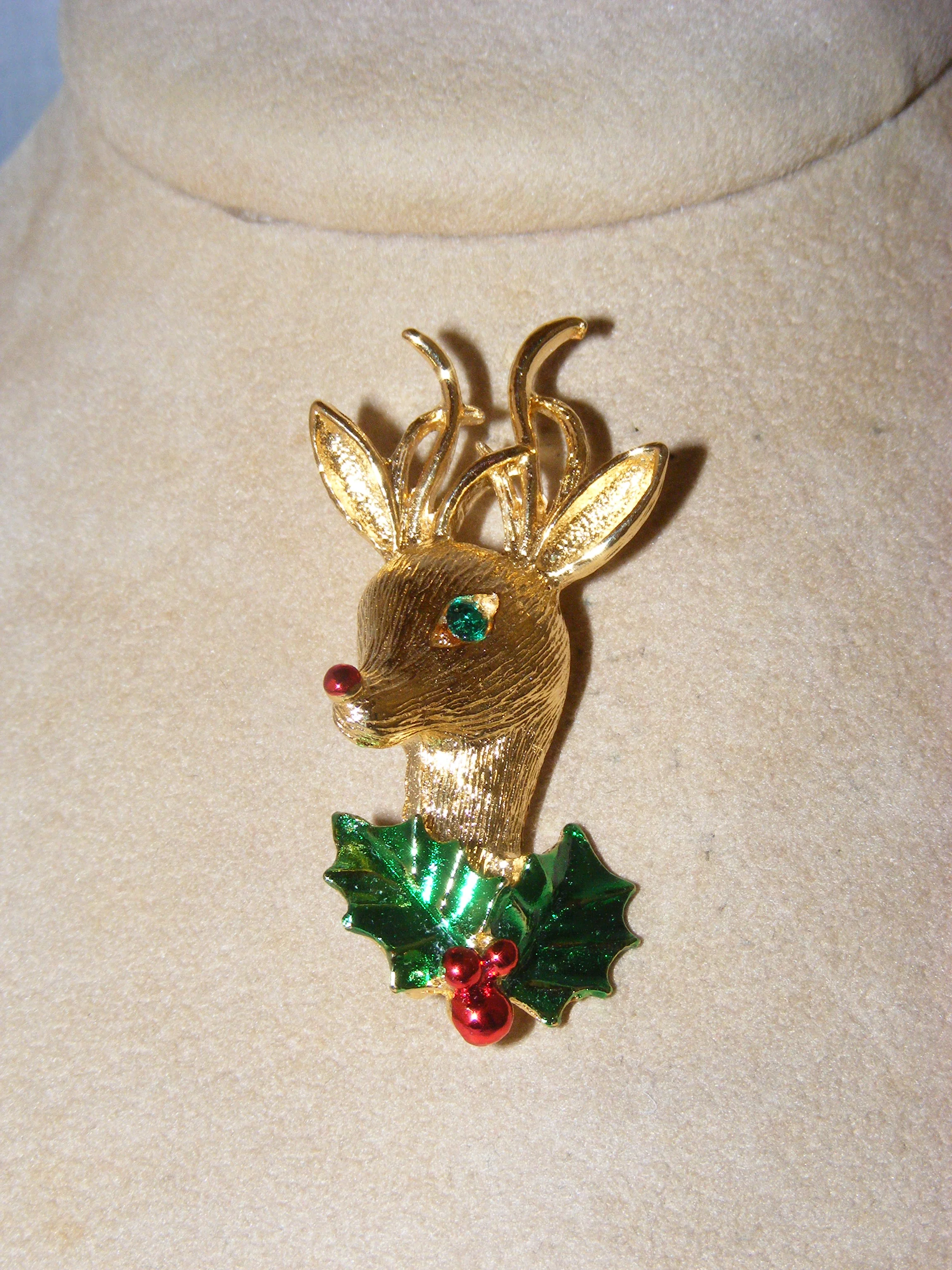 70s Christmas Holiday Pin Rudolph Red Nosed Reindeer By Gerry's - Image 4