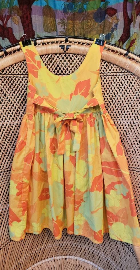 70s Citrus Floral Hawaiian Dress 30" Bust - Image 8
