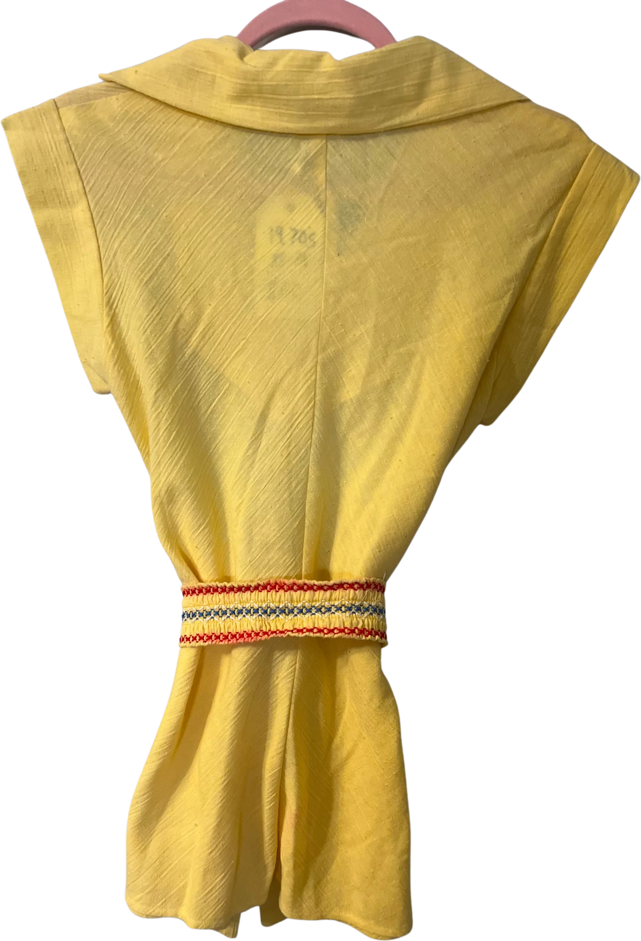 70s Collared And Tie-waist Short Sleeve Blouse By Byer California - Image 2