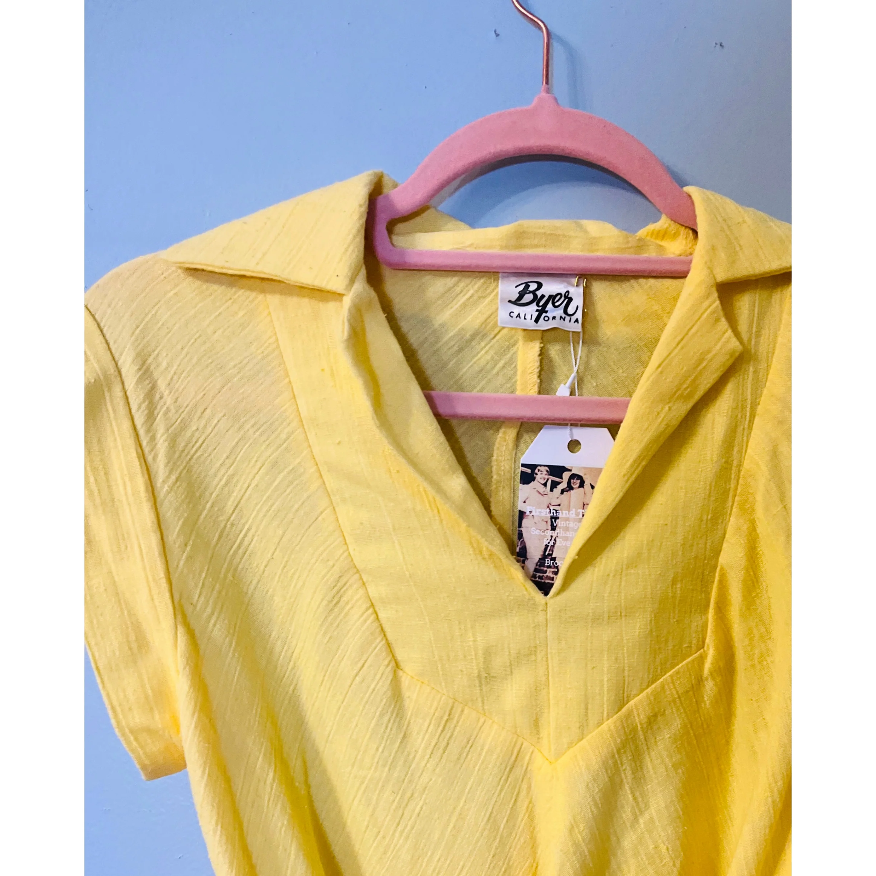 70s Collared And Tie-waist Short Sleeve Blouse By Byer California - Image 4