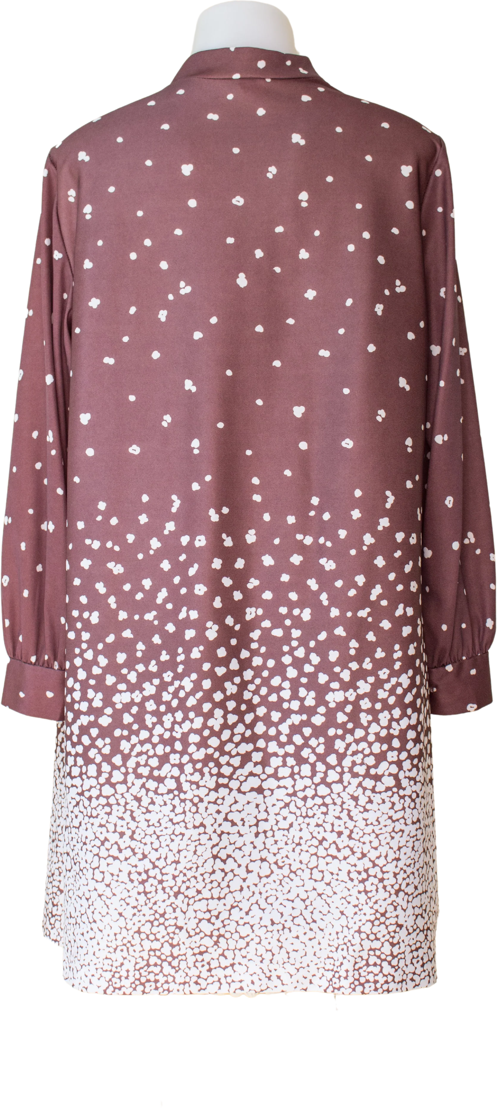70s Collarless Long Sleeve Tunic With Floral Pattern By Roaman's - Image 2