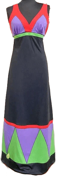 70s Colorblock Maxi Dress By Sherri Lynn
