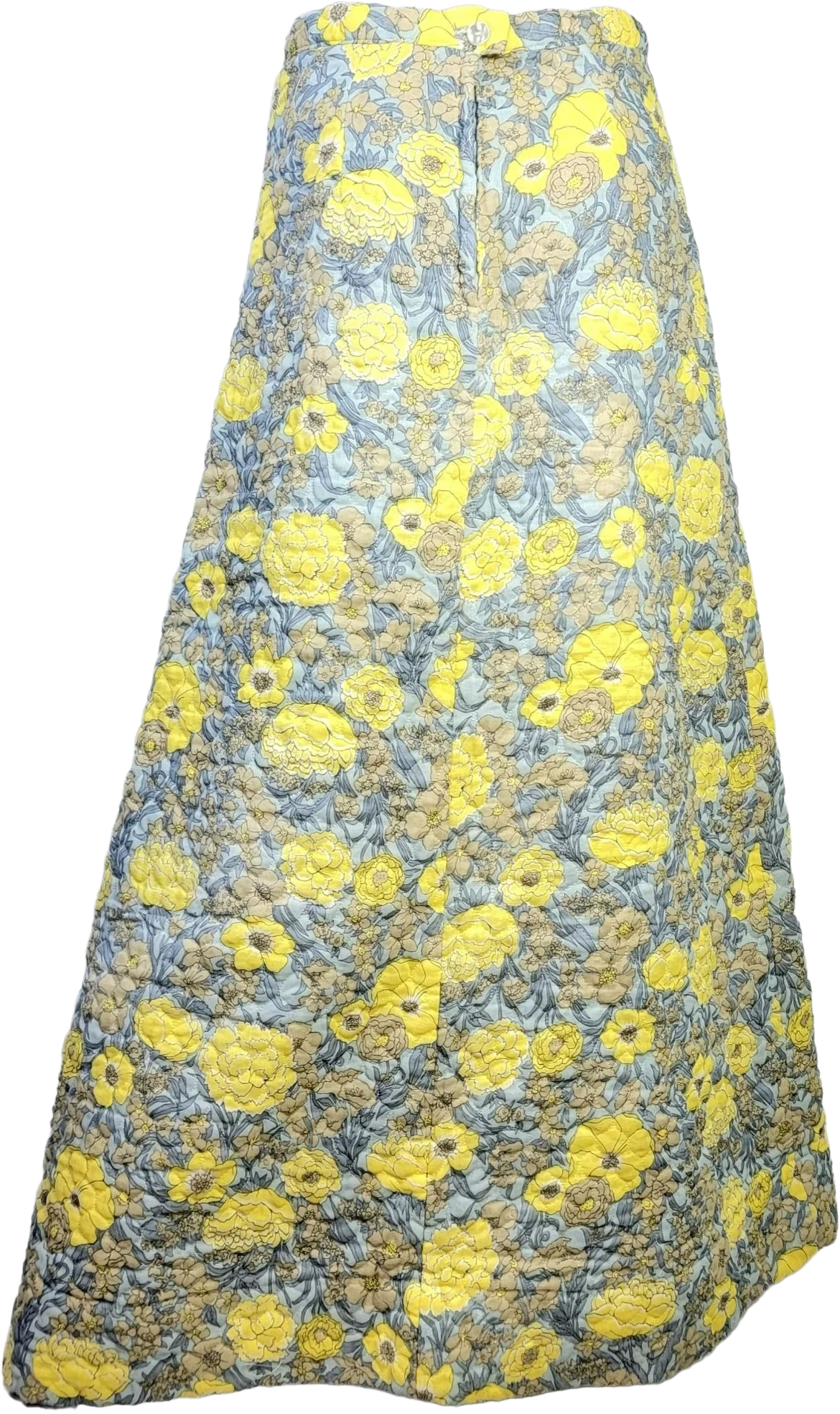 70s Colorful Floral Quilt Maxi Skirt High Women 28 M - Image 2