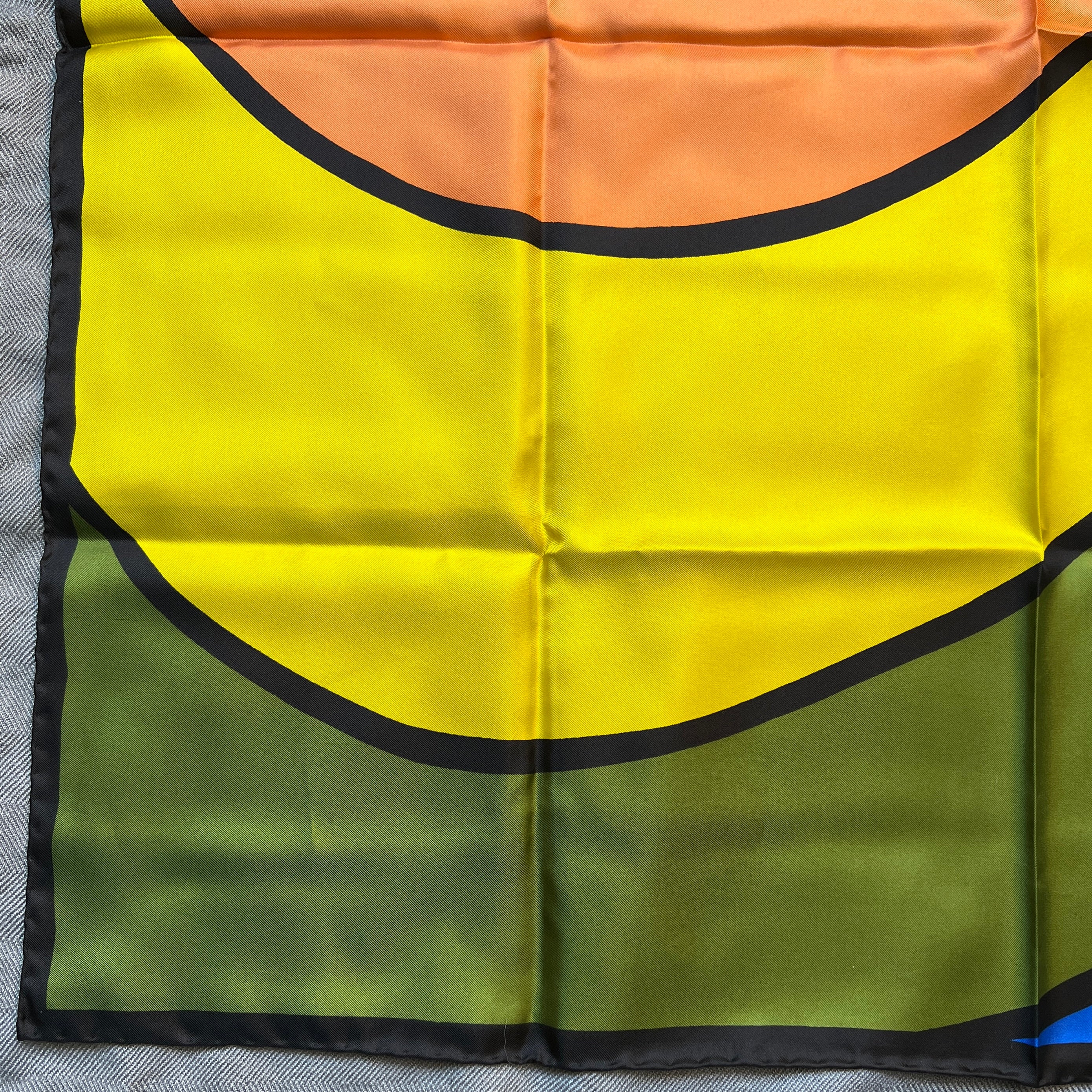 70s Colorful Rainbow Swirl Mod Psychedelic Scarf By Roberta Di Camarino - Image 6
