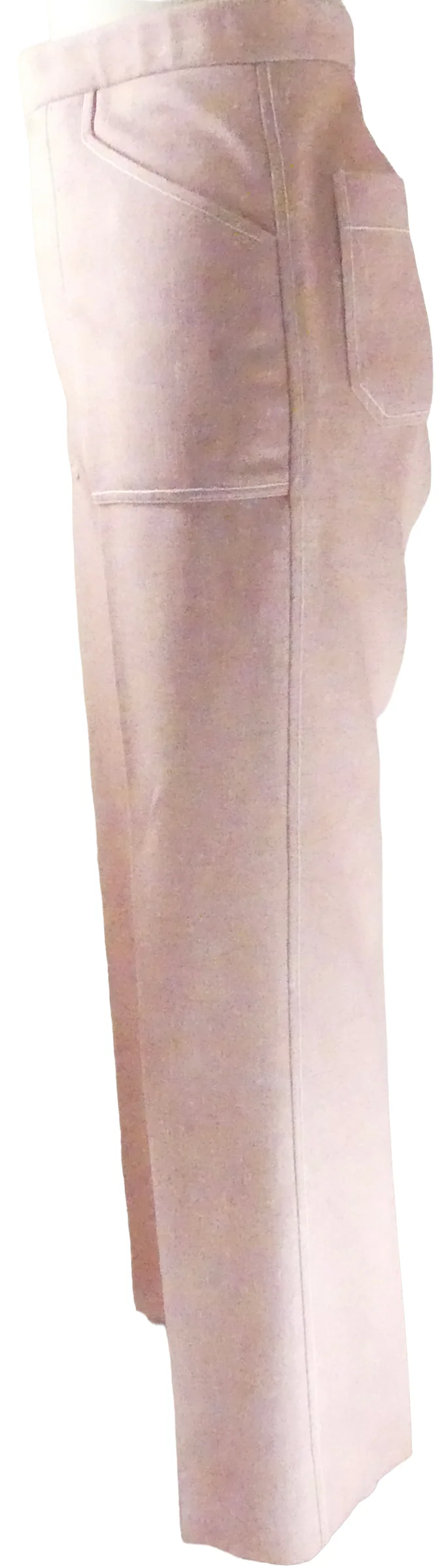 70s Coral Wide Leg Slacks With Topstitching Detail By Champion Slacks - Image 3