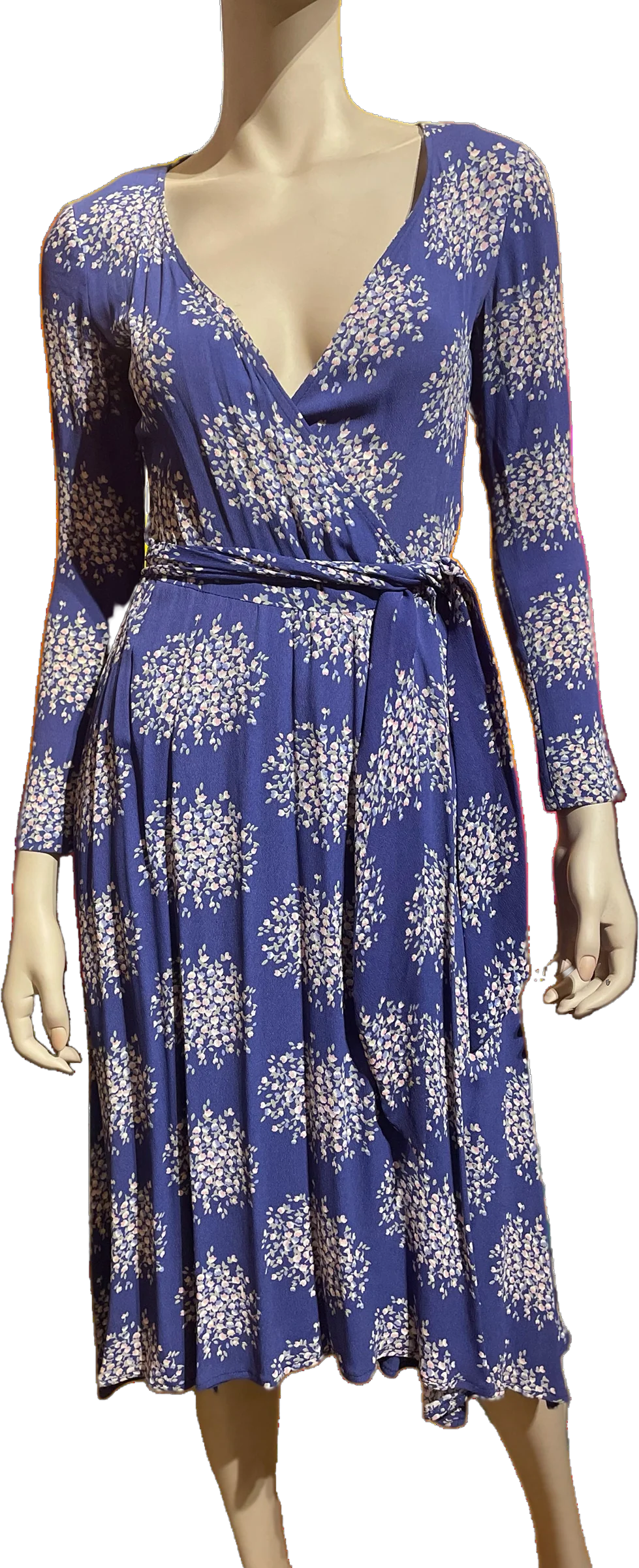 70s Cornflower Blue Rayon Wrap Dress By Diane von Furstenberg