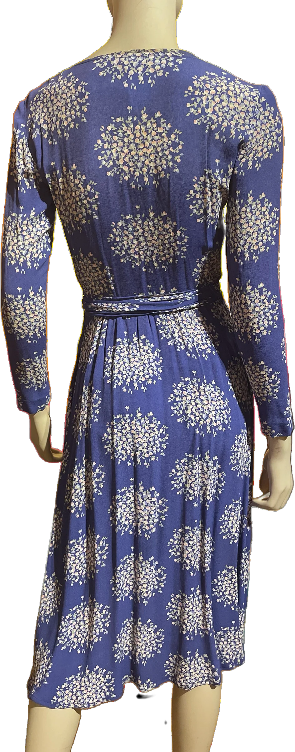 70s Cornflower Blue Rayon Wrap Dress By Diane von Furstenberg - Image 2