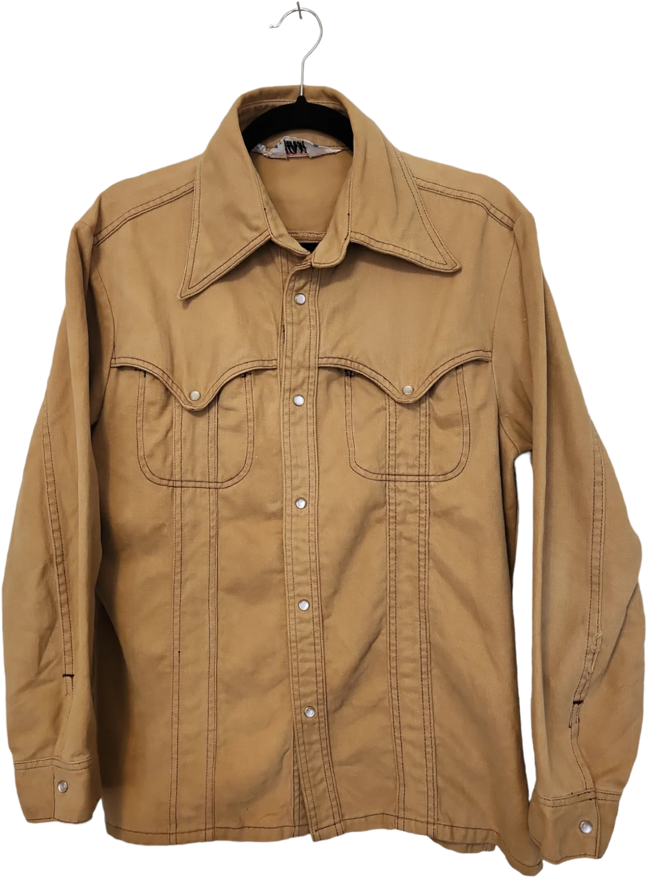 70s Cotton Chambray Snap Up Western Shirt Jacket By Hot Line by Century Shirt Co