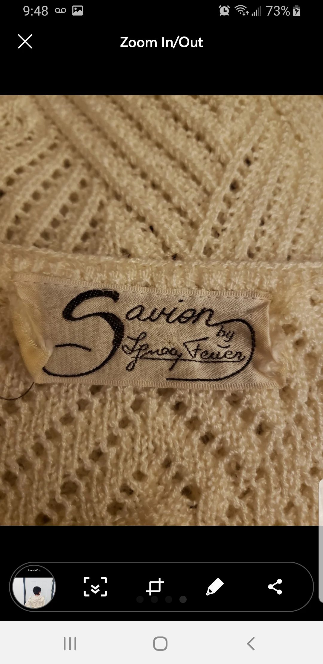 70s Cream Knit Skirt Set By Savion - Image 3