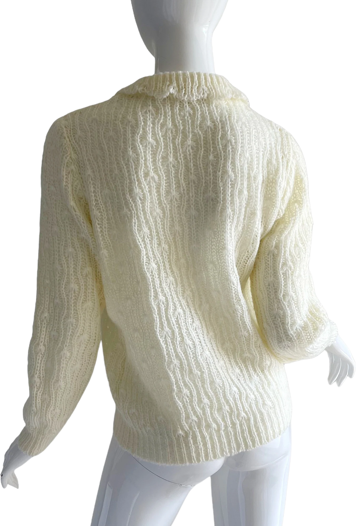70s Crochet Embroidered Flower Sweater by Sweater Bee by Bannf - Image 2