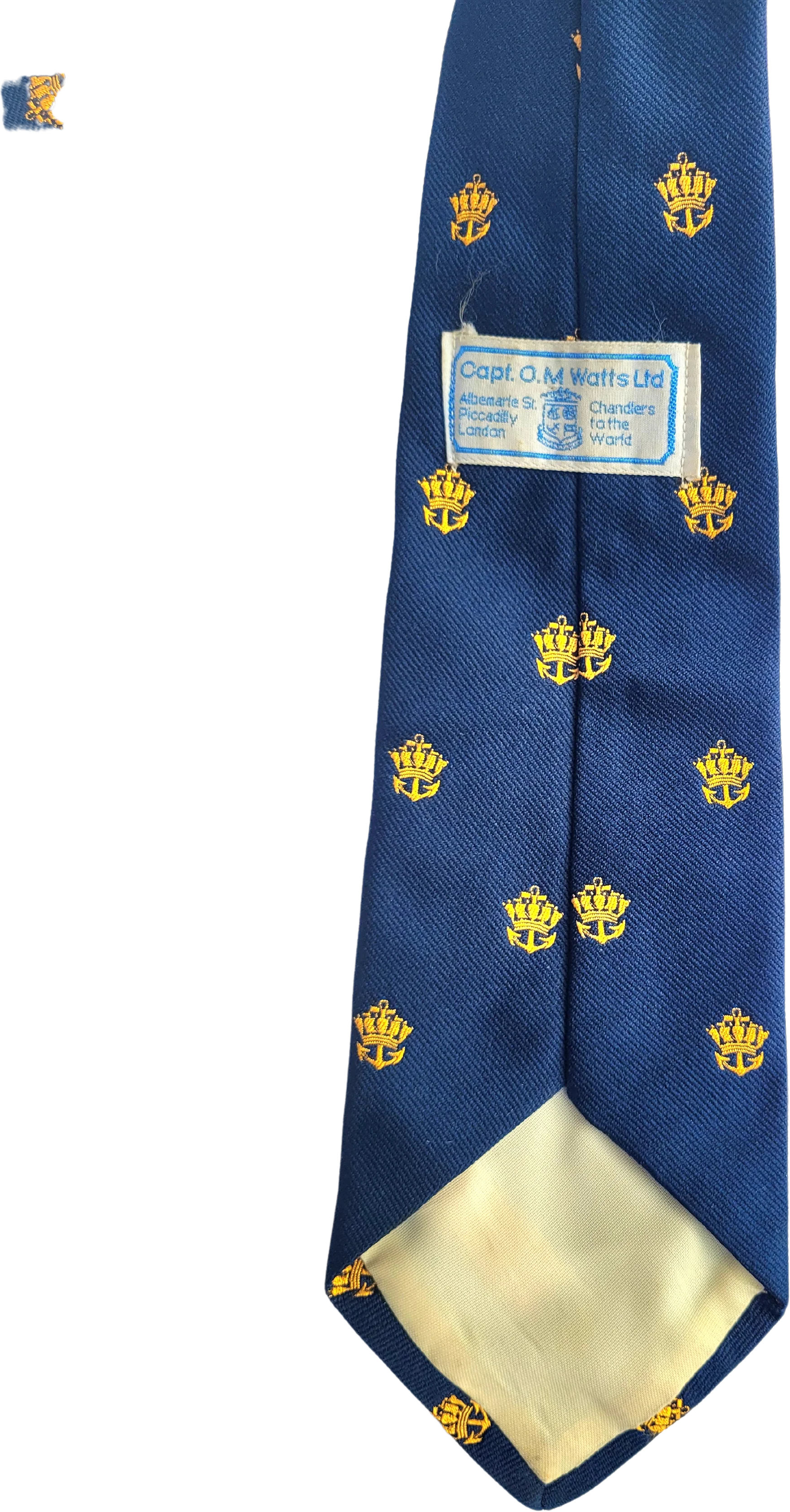 70s Crown And Anchor Captain O.m. Watts Ltd Necktie By Chelsea To The World - Image 2