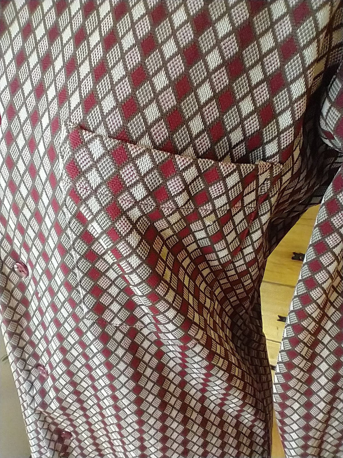 70s Dagger Collar Retro Maroon Disco Shirt Women's Small Men's Extra Small Polyester by Joel California - Image 9