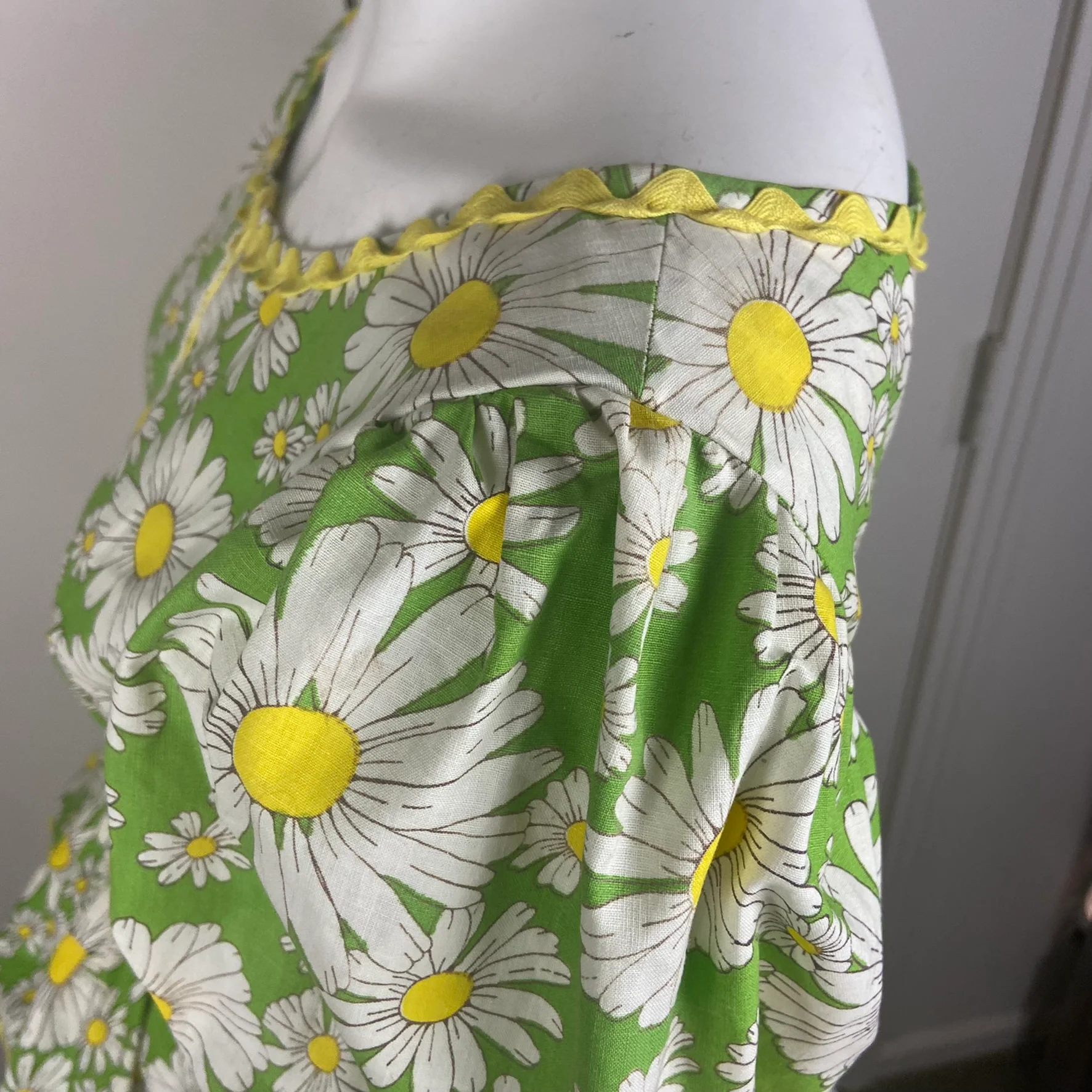 70s Daisy Patio Tiered Full Skirt Dress Square Dance - Image 9