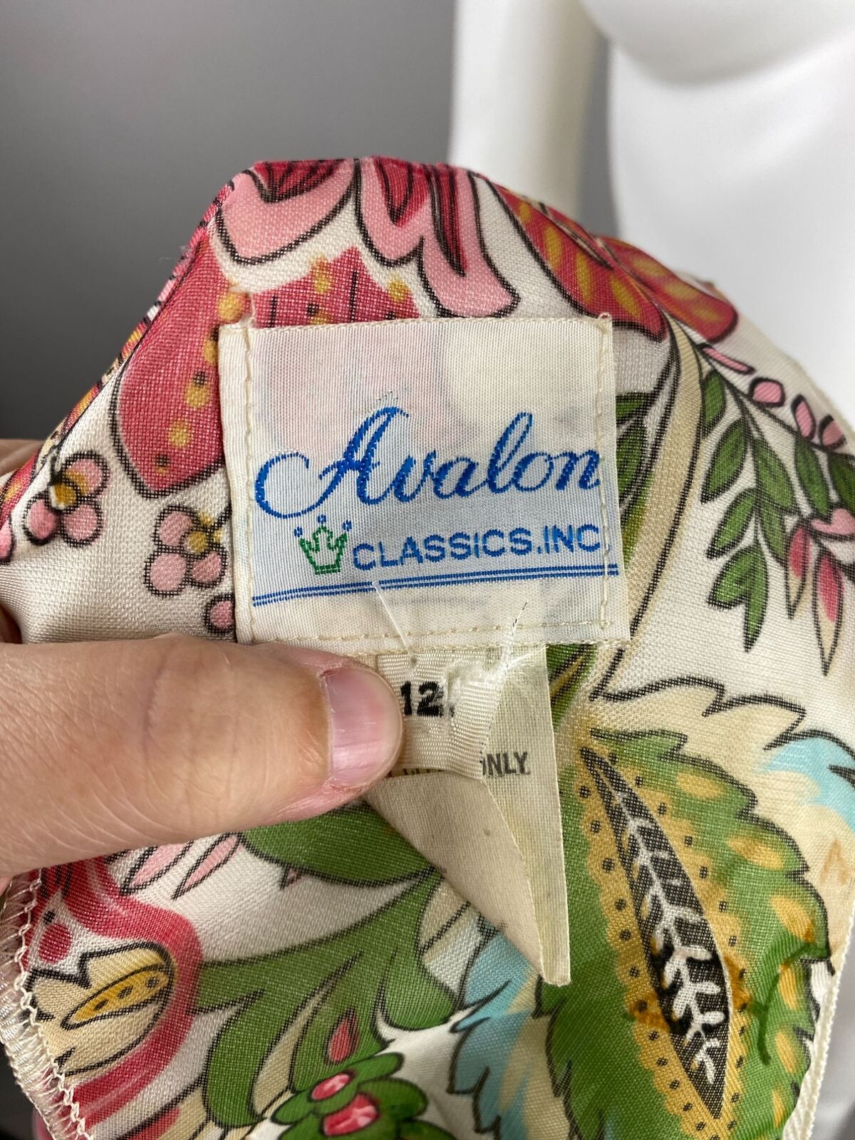 70s Dark Floral Flocked Bishop Sleeve Maxi Dress By Avalon Classics - Image 3