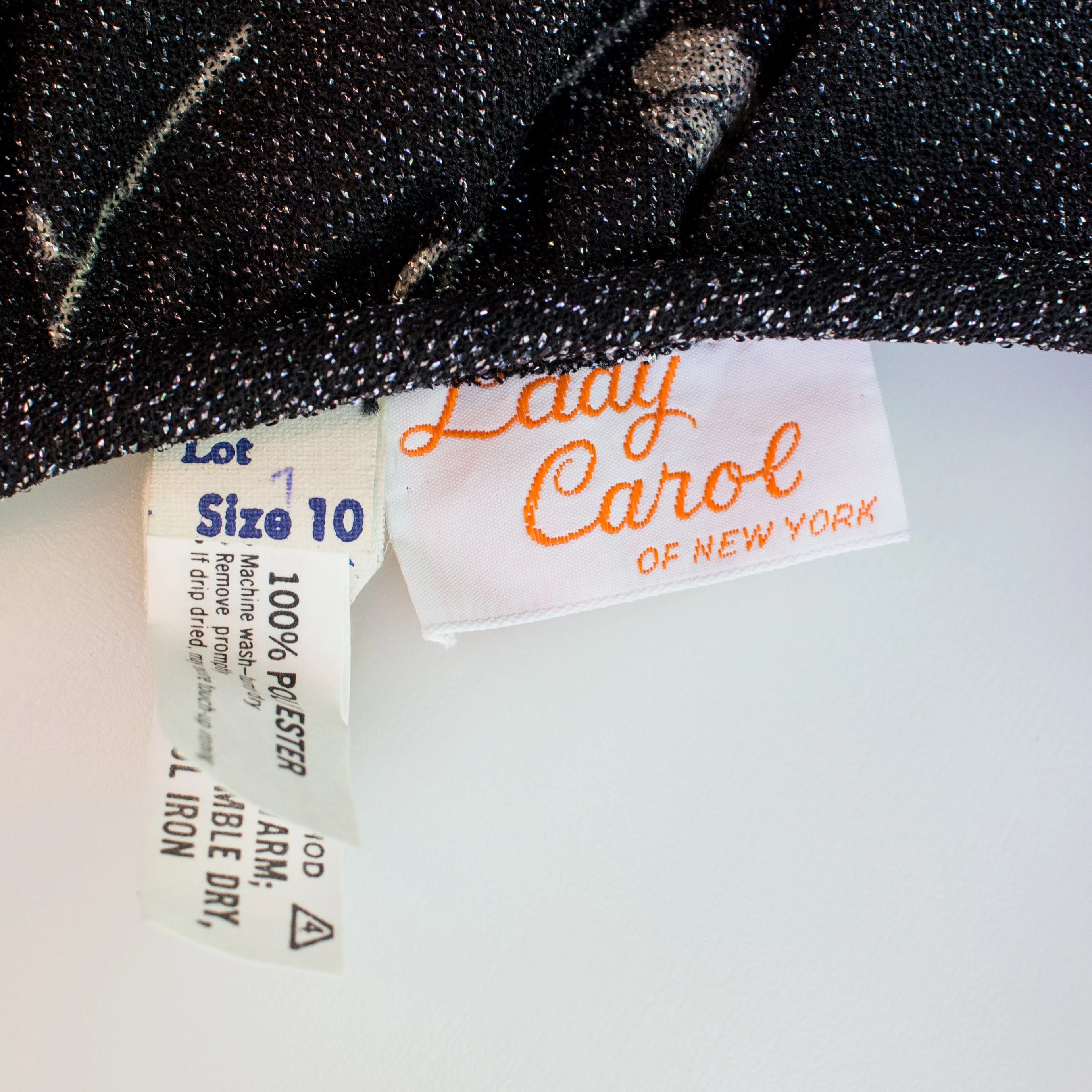 70s Deadstock Dress With Sparkly Rose Pattern By Lady Carol of New York - Image 7