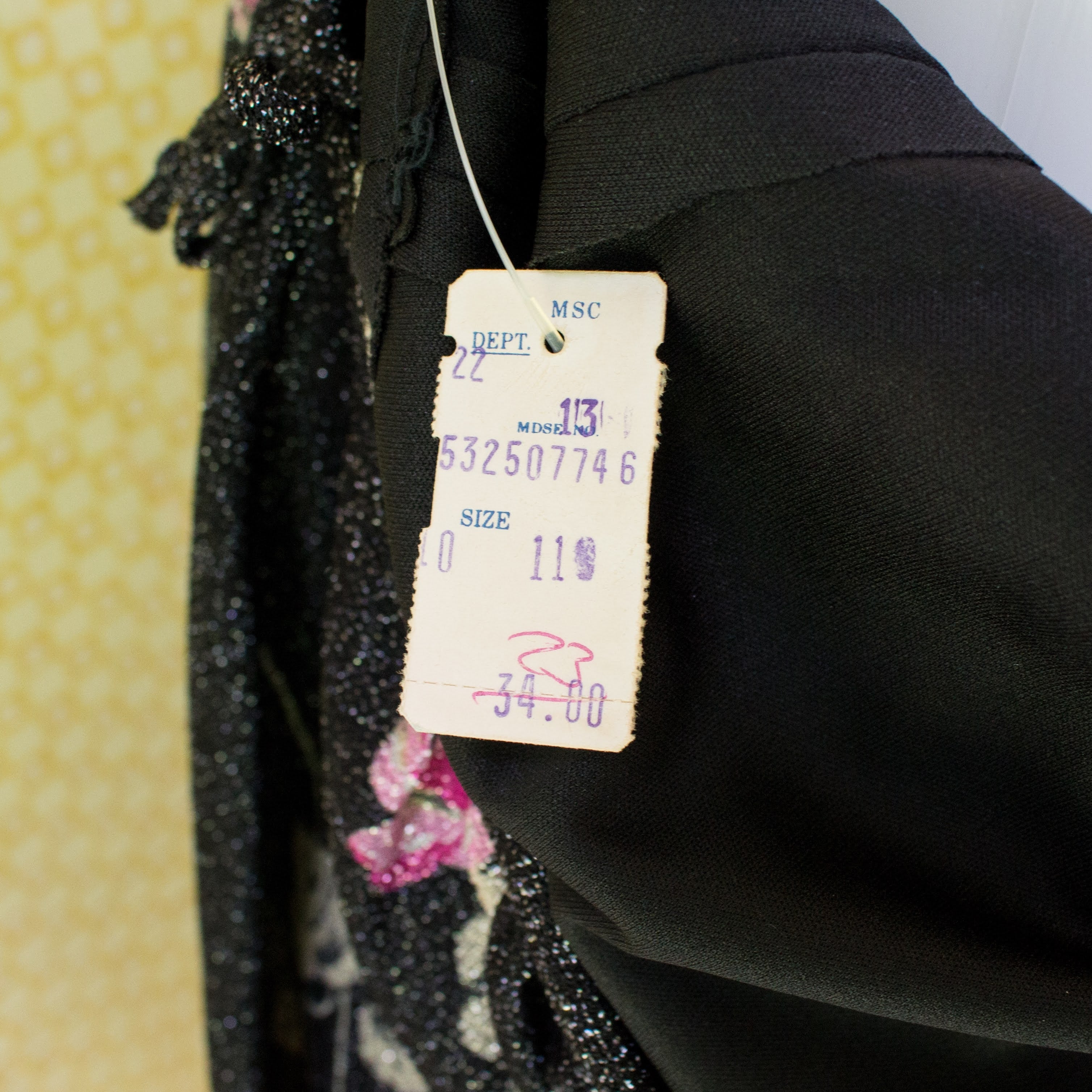 70s Deadstock Dress With Sparkly Rose Pattern By Lady Carol of New York - Image 9