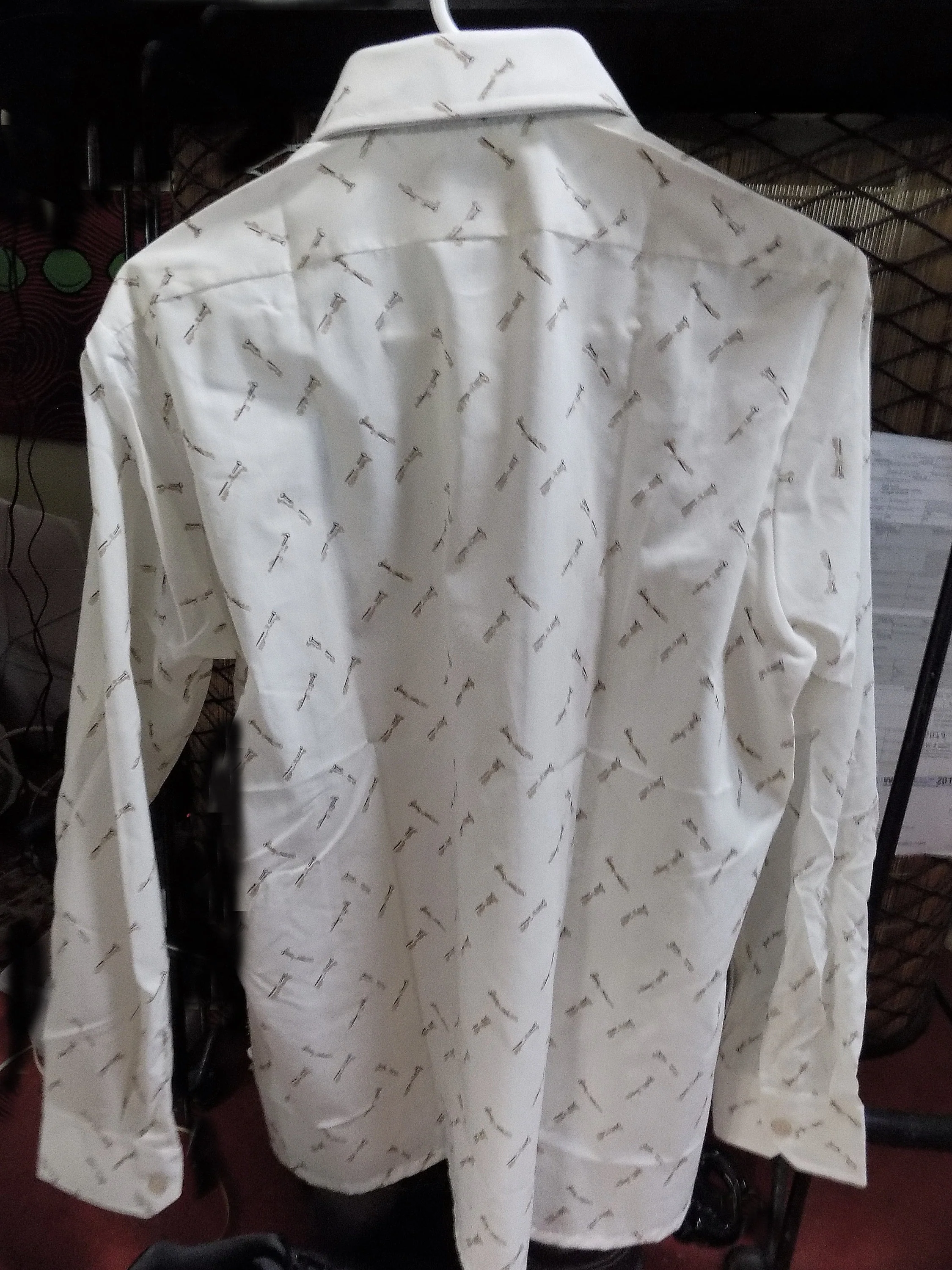 70s Deadstock Novelty Print Shirt Unisex Fruit of The Loom 15 1 2 Neck Long Sleeved Breast Pocket - Image 6