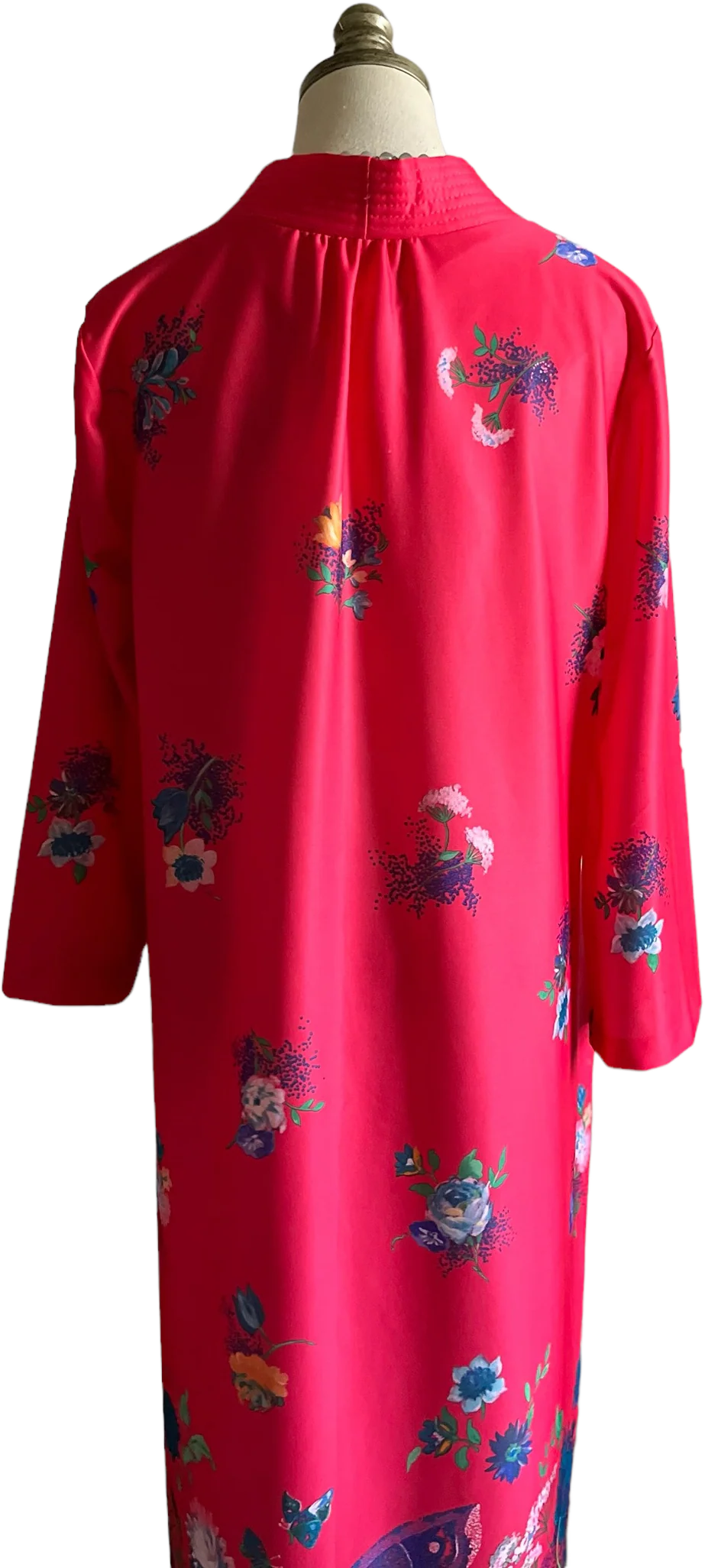 70s Deadstock Pink Floral Zip Up House Dress Mumu By JCPenney - Image 2