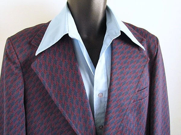 70s Deadstock Red and Blue Sports Coat Man's Jacket Anchor Man Disco American Hustle Screen - Image 3
