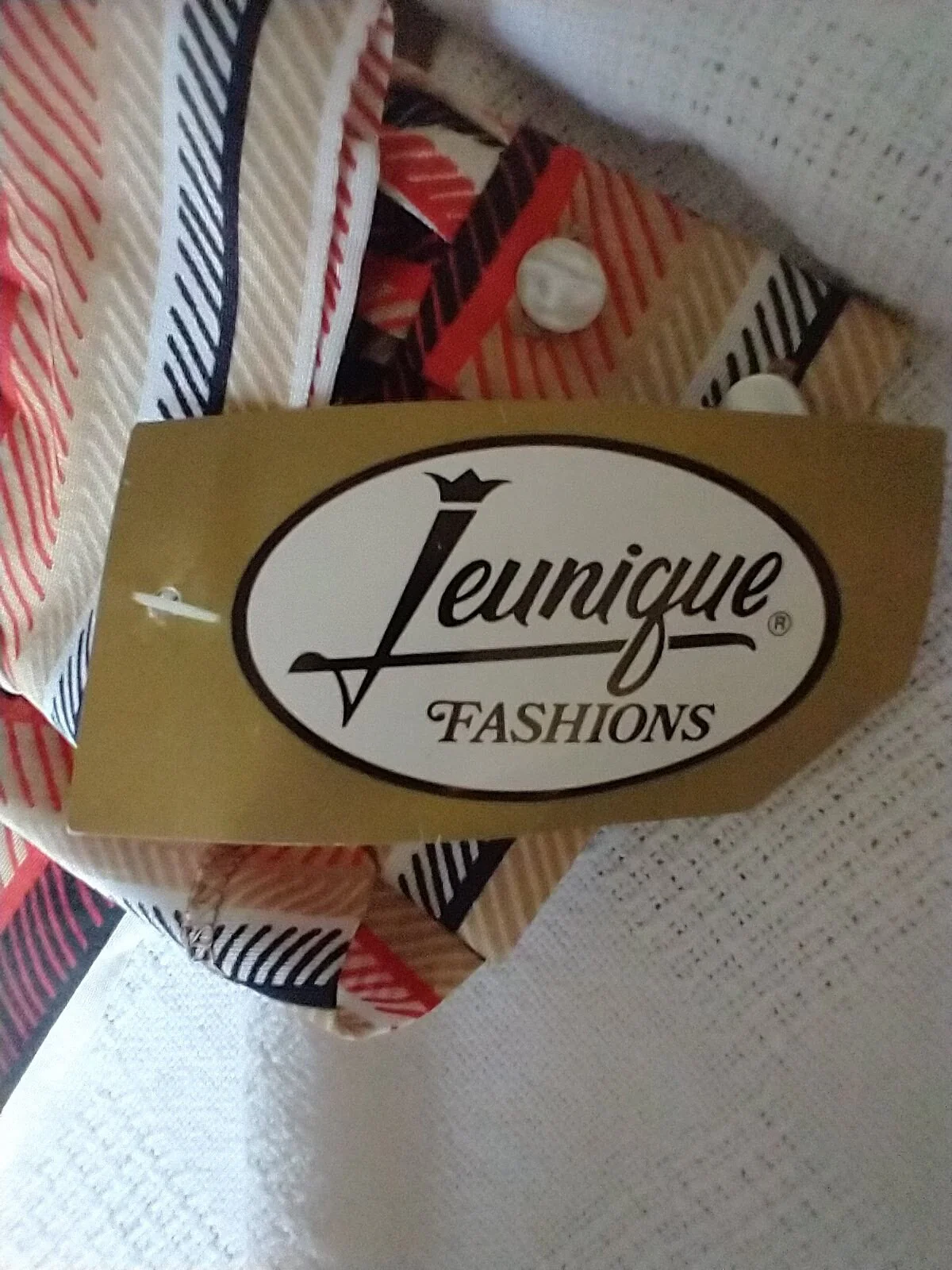 70s Deadstock Retro Striped Disco Blouse Women's Small To Medium Huge Dagger Collar by Jeunique - Image 5