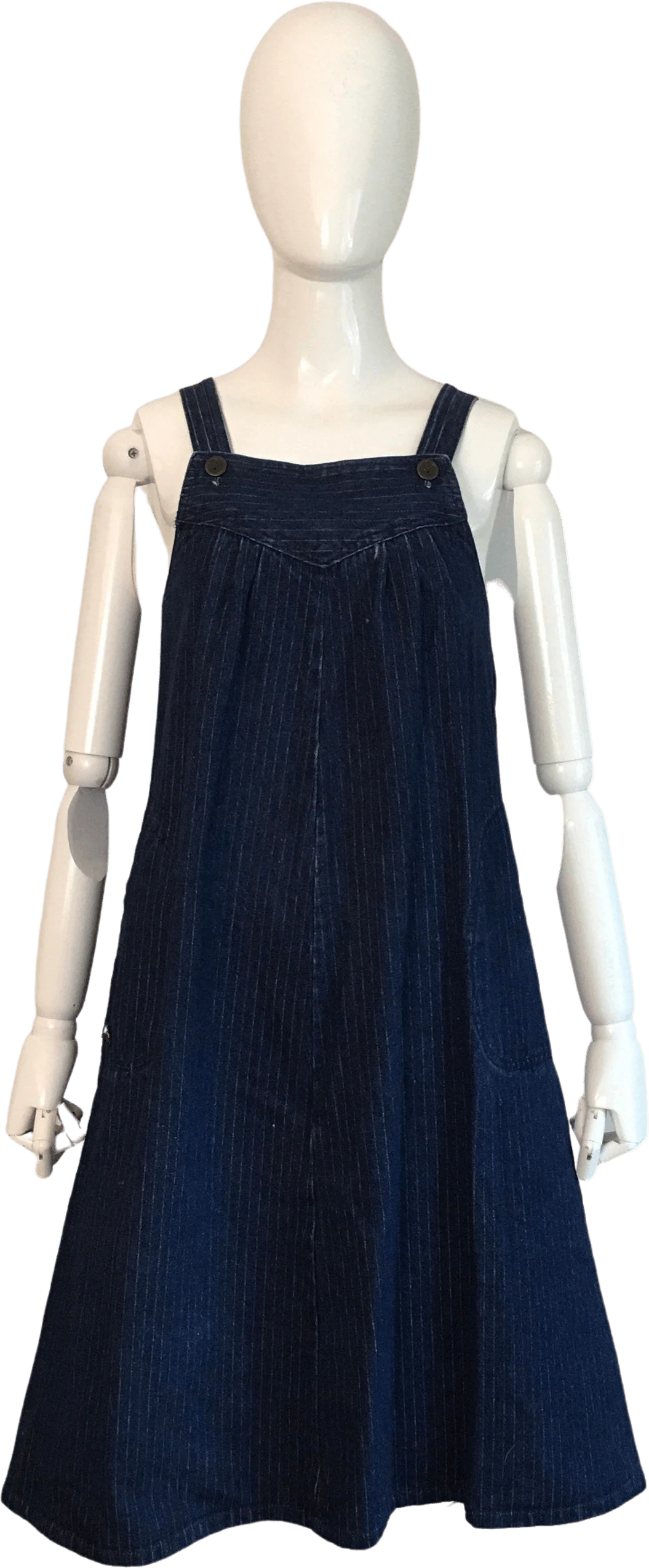 70s Denim Button Strap Dress by Mizz Lizz