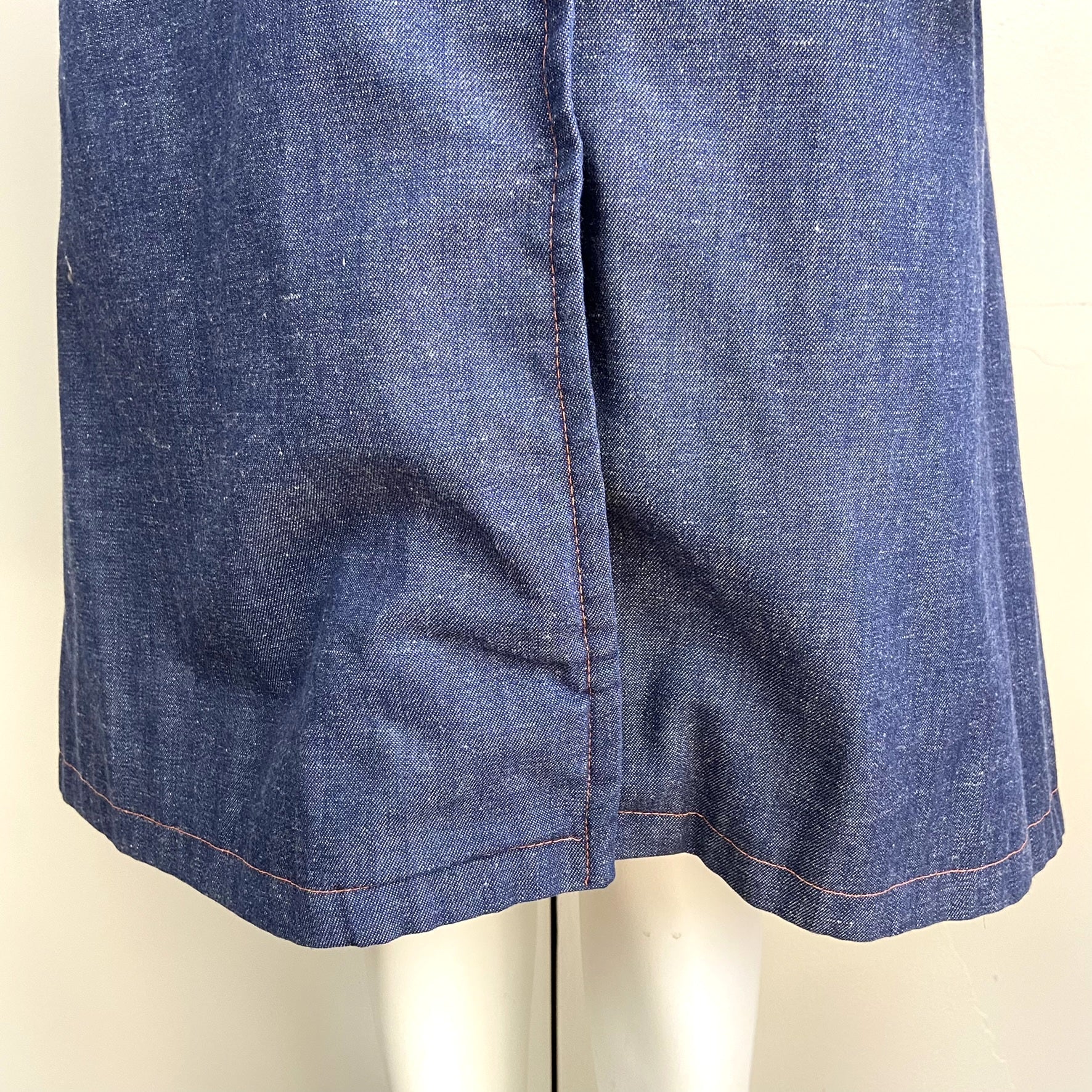 70s Denim Jean Trench Midi Coat - Image 4