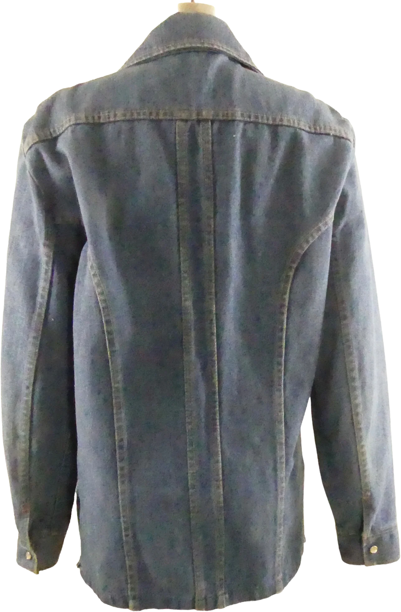 70s Denim Shirt Jacket With Pearl Button Snaps By Do Nothing by Sedgefield - Image 2
