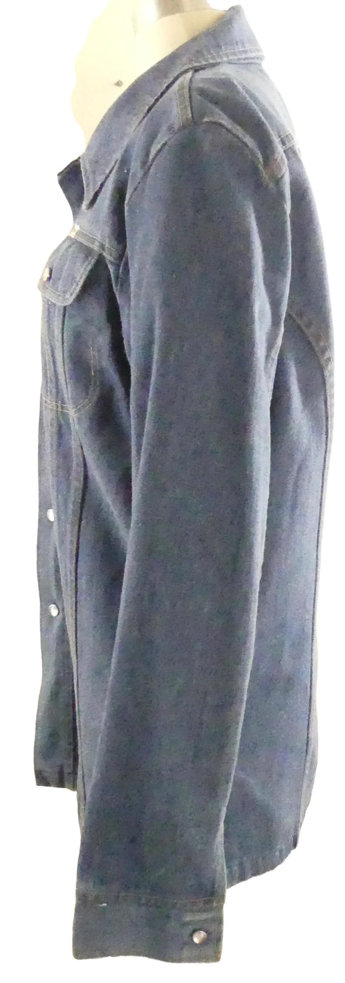 70s Denim Shirt Jacket With Pearl Button Snaps By Do Nothing by Sedgefield - Image 3