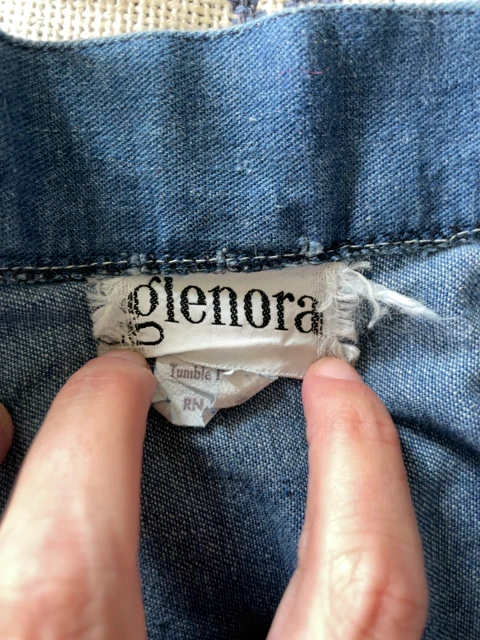 70s Denim Tiered Skirt Woth White Ruffle Trims By Glenora - Image 5