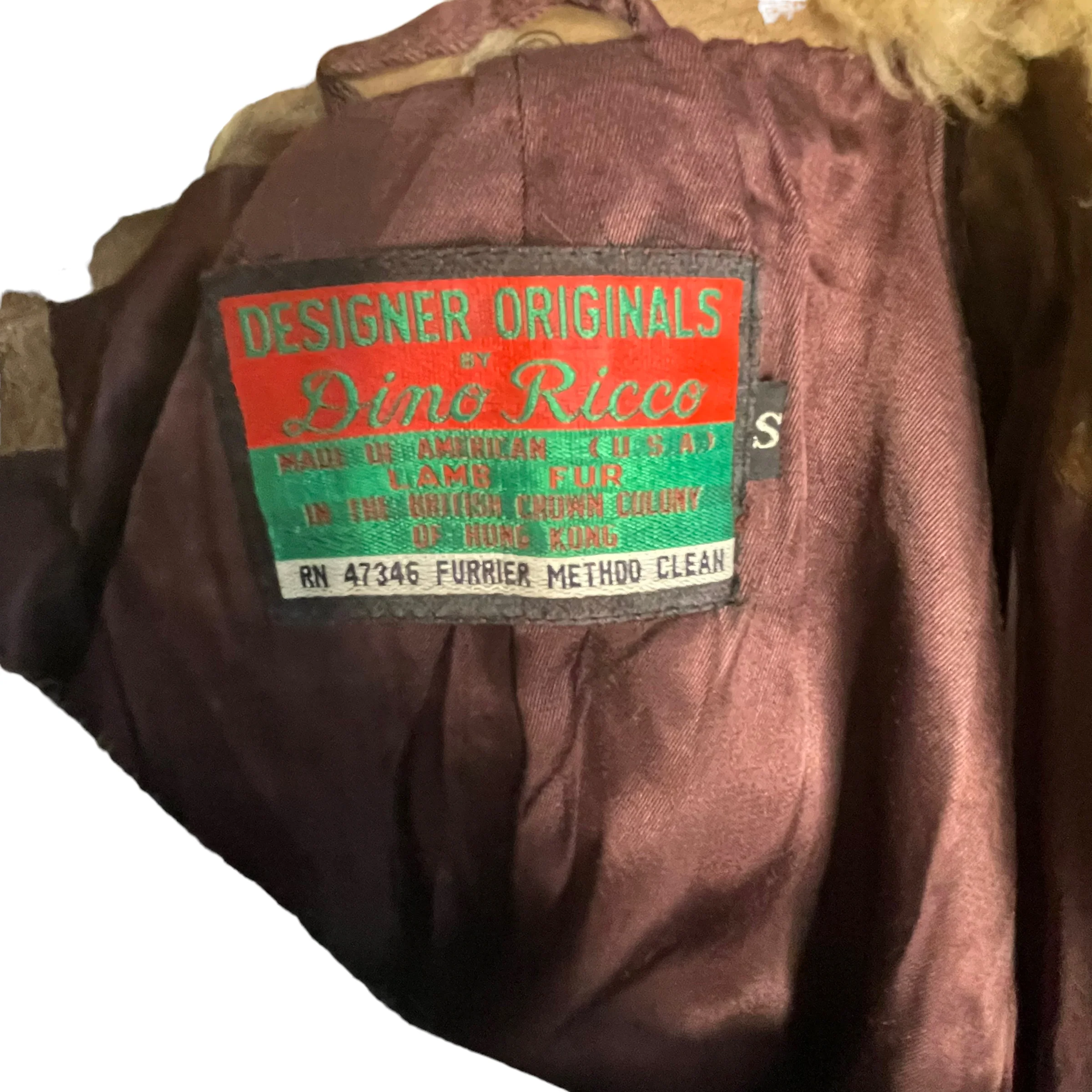 70s Designer Lambskin Fur Leather Coat Size Small By Dino Ricco - Image 13