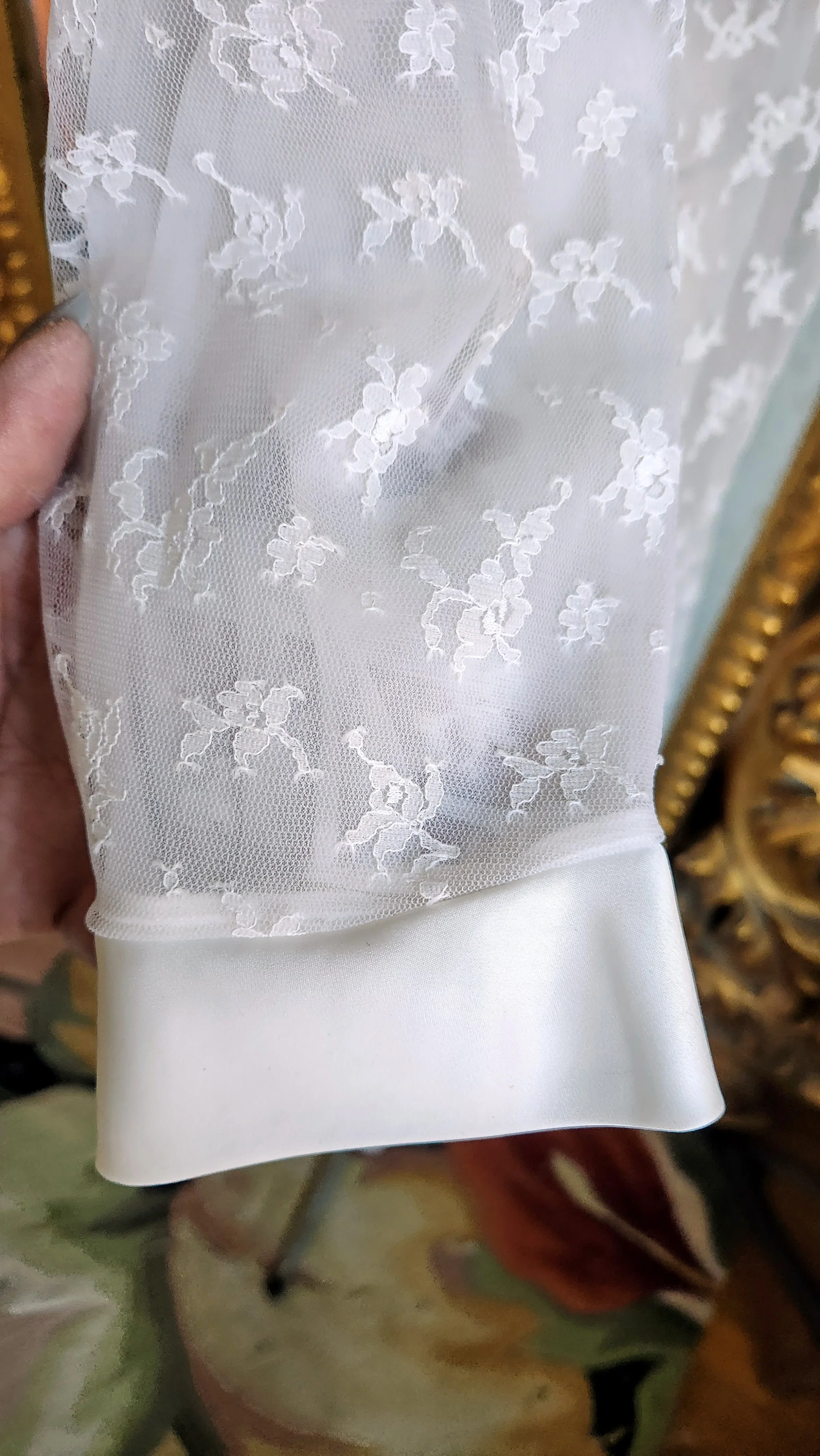 70s Designer White Lace Bridal Nightgown By Christian Dior - Image 6