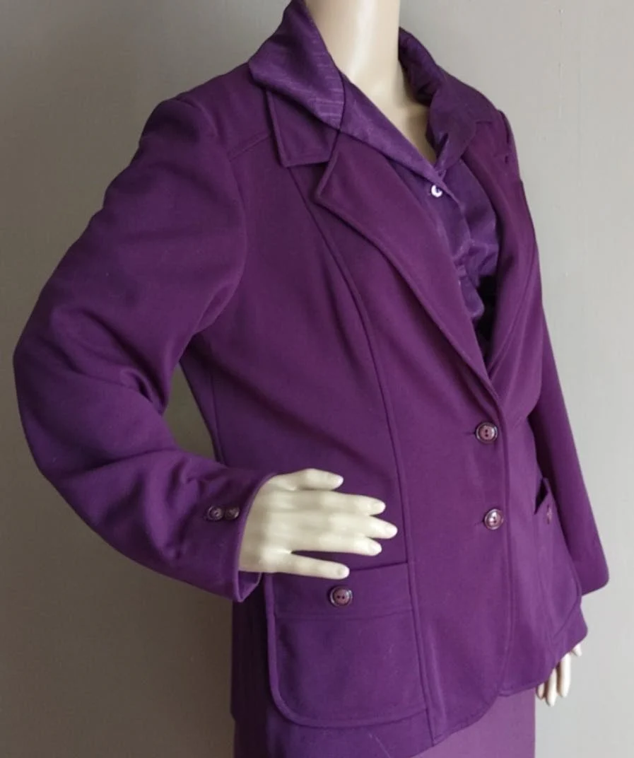 70s 70's Plum Purple Skirt Suit By Donovan Galvani Of Dallas - Image 3