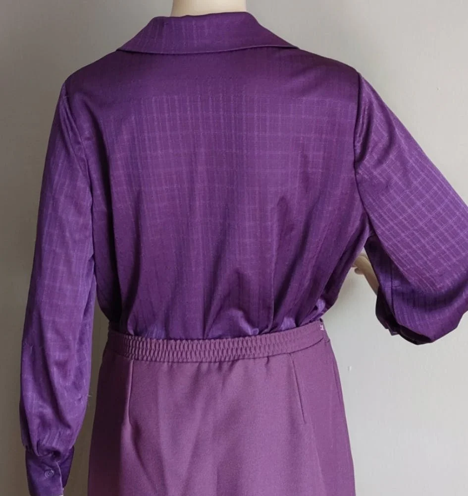 70s 70's Plum Purple Skirt Suit By Donovan Galvani Of Dallas - Image 7