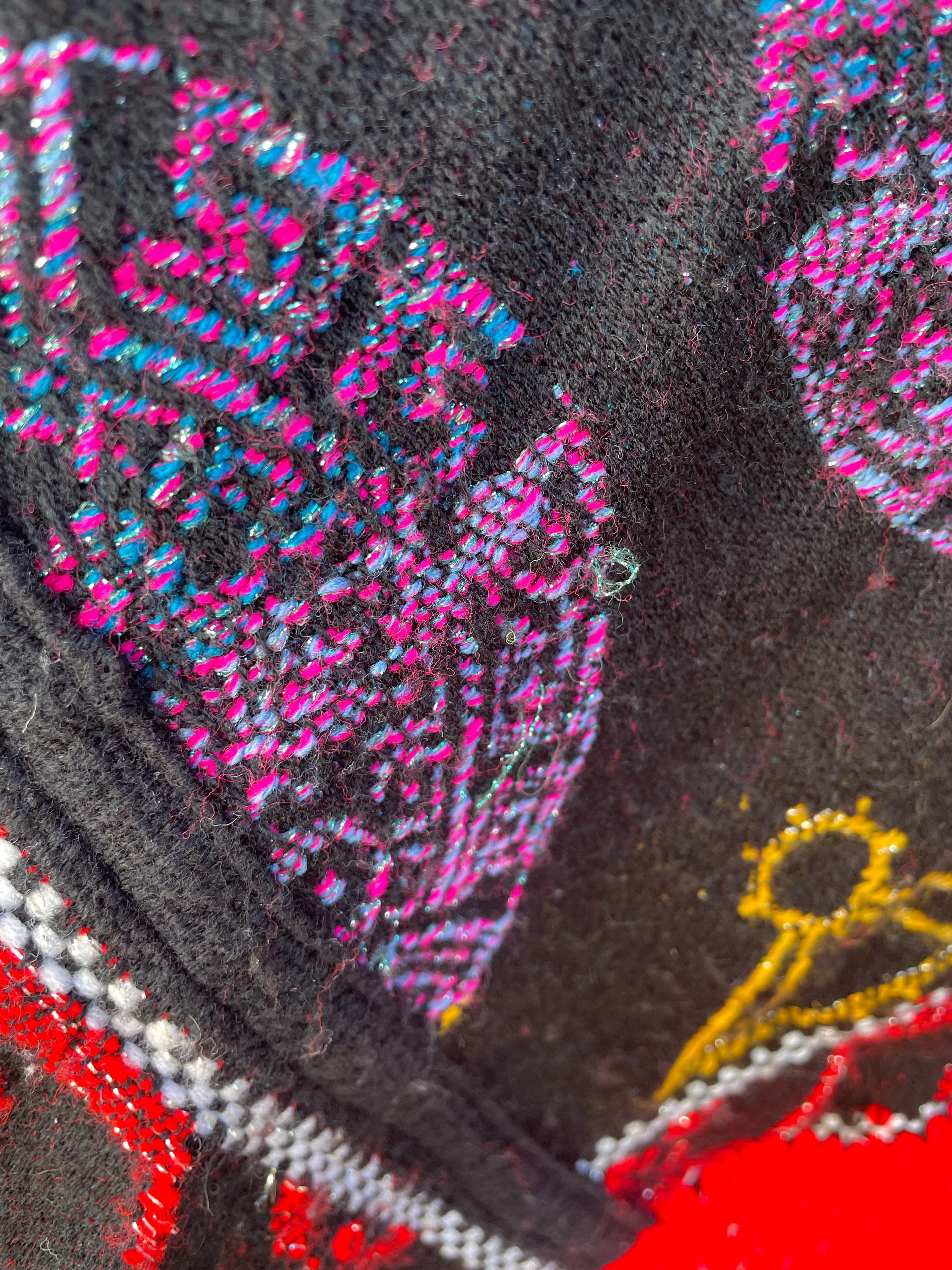 70s Vintage Mexico Geometrical Fringed Poncho - Image 12