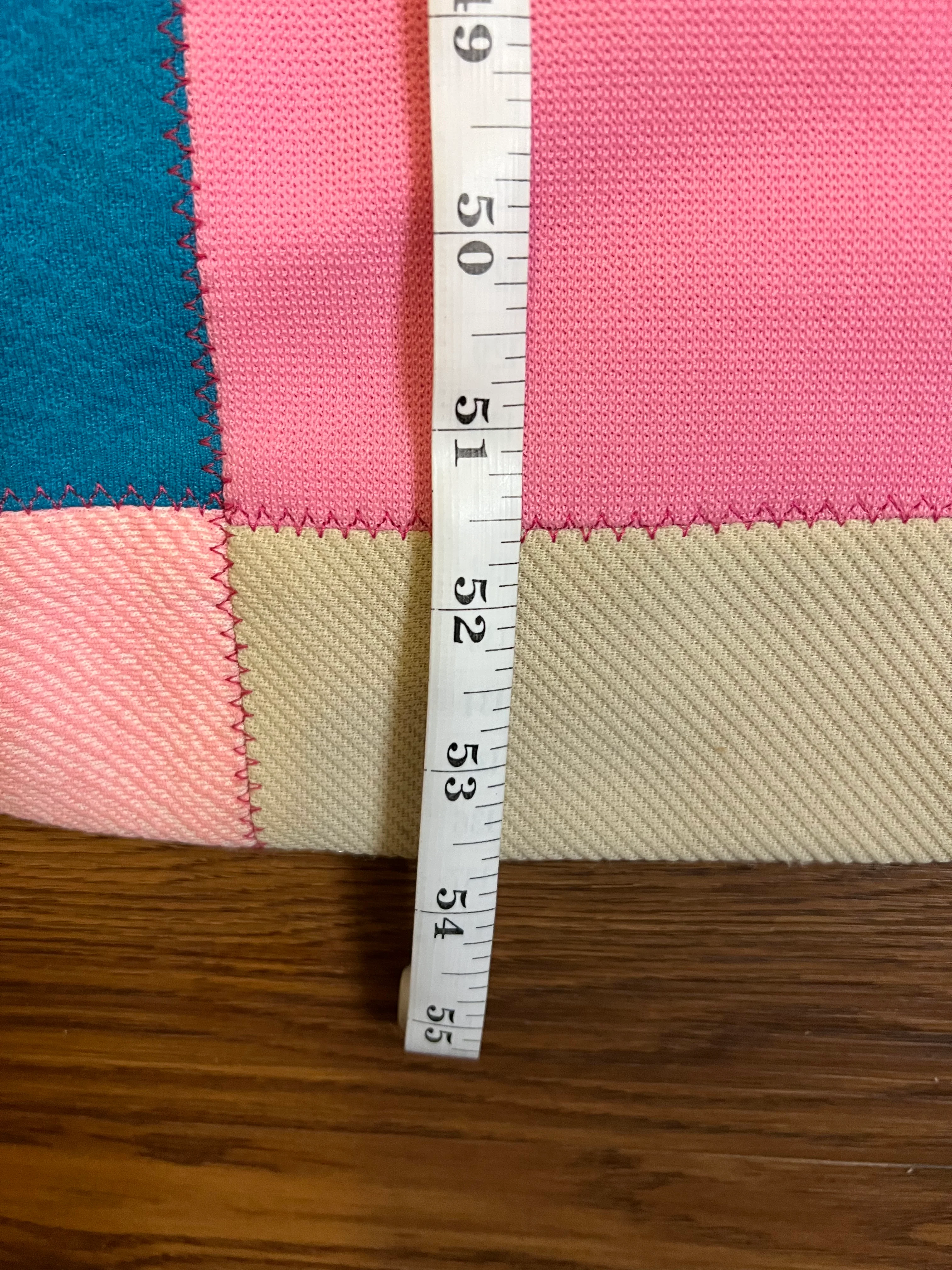 70s Double Knit Pink Multi Patchwork Maxi Dress - Image 13