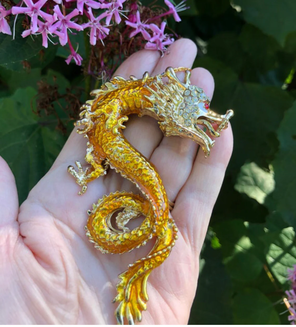 70s Dragon Pendant Asain Necklace - Image 3