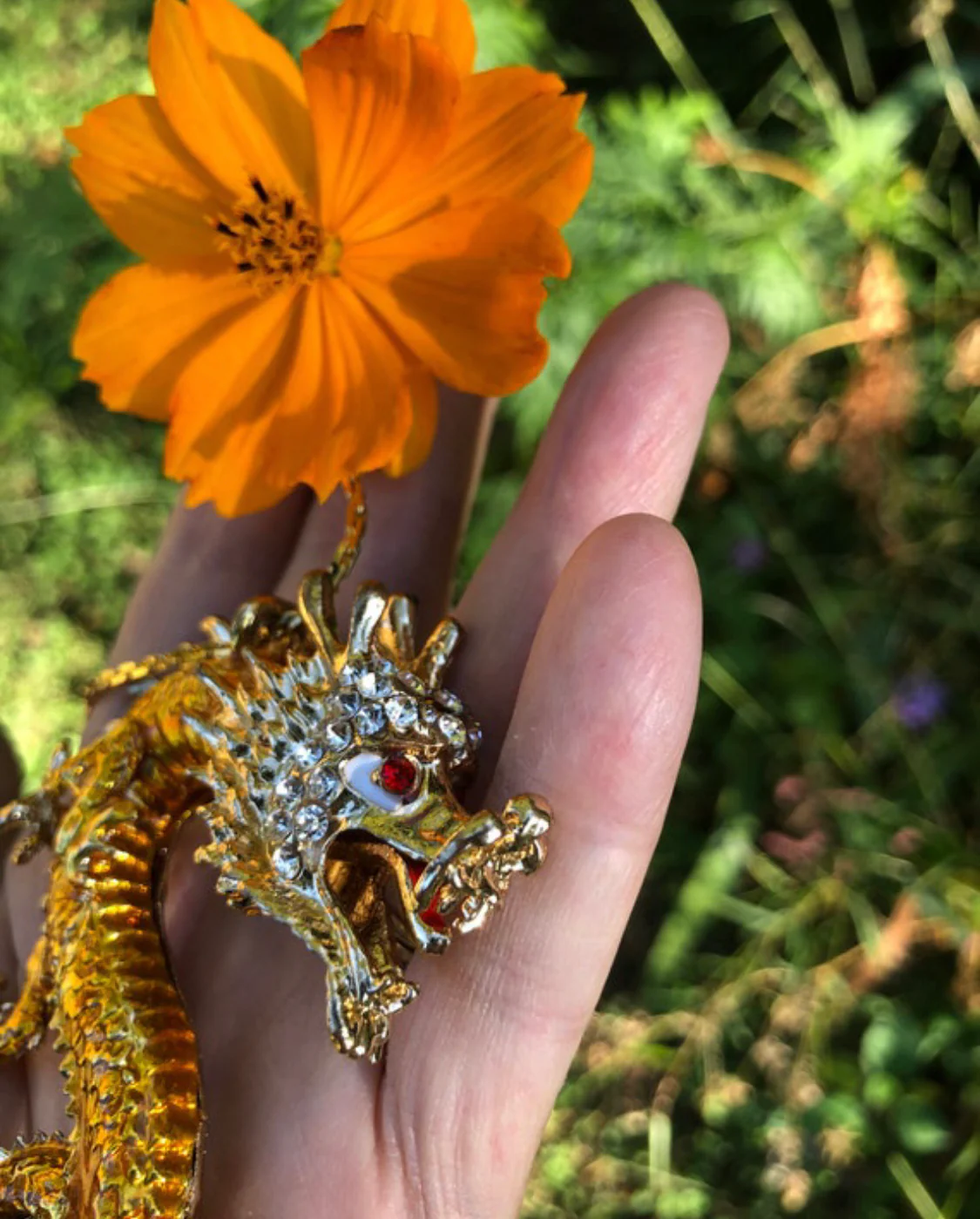 70s Dragon Pendant Asain Necklace - Image 4
